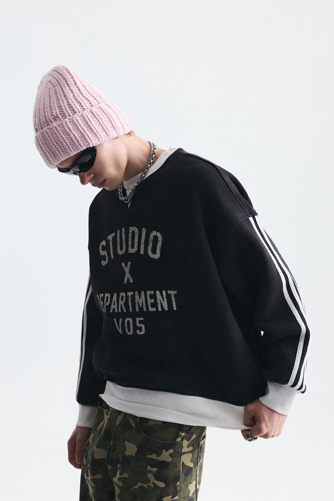 Kontrast Yaka Oversize Sweatshirt