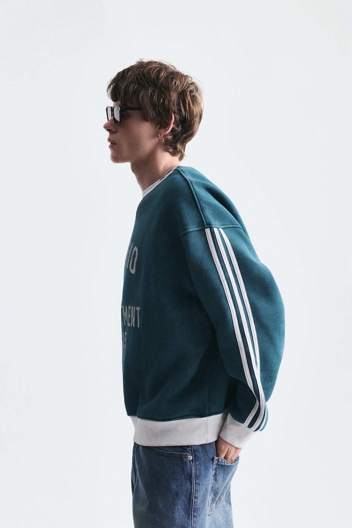 Kontrast Yaka Oversize Sweatshirt