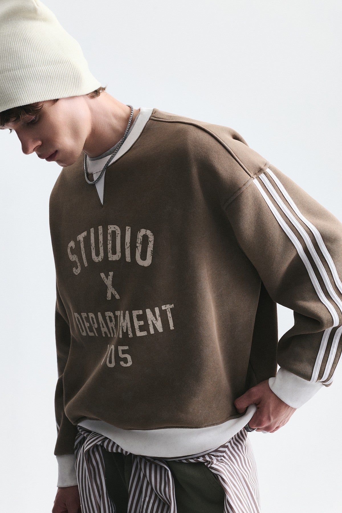 Kontrast Yaka Oversize Sweatshirt