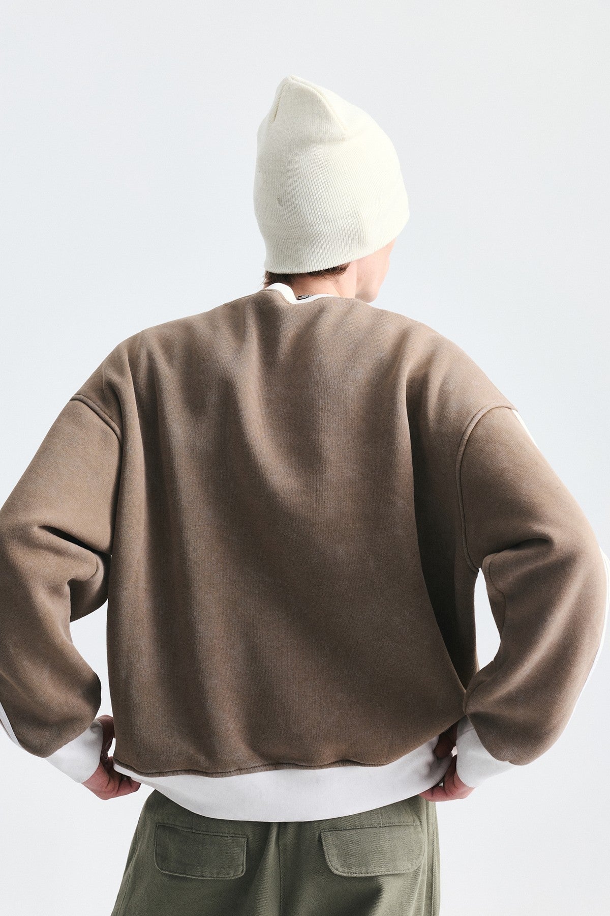 Kontrast Yaka Oversize Sweatshirt