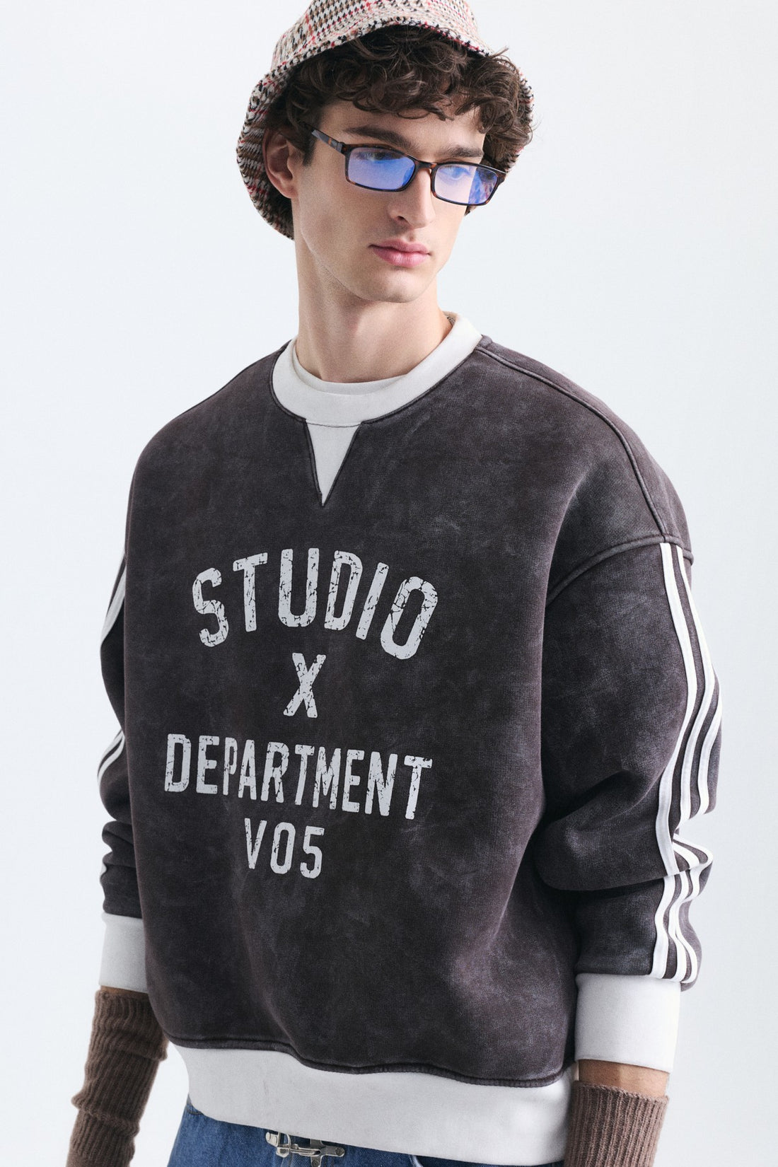 Kontrast Yaka Oversize Sweatshirt