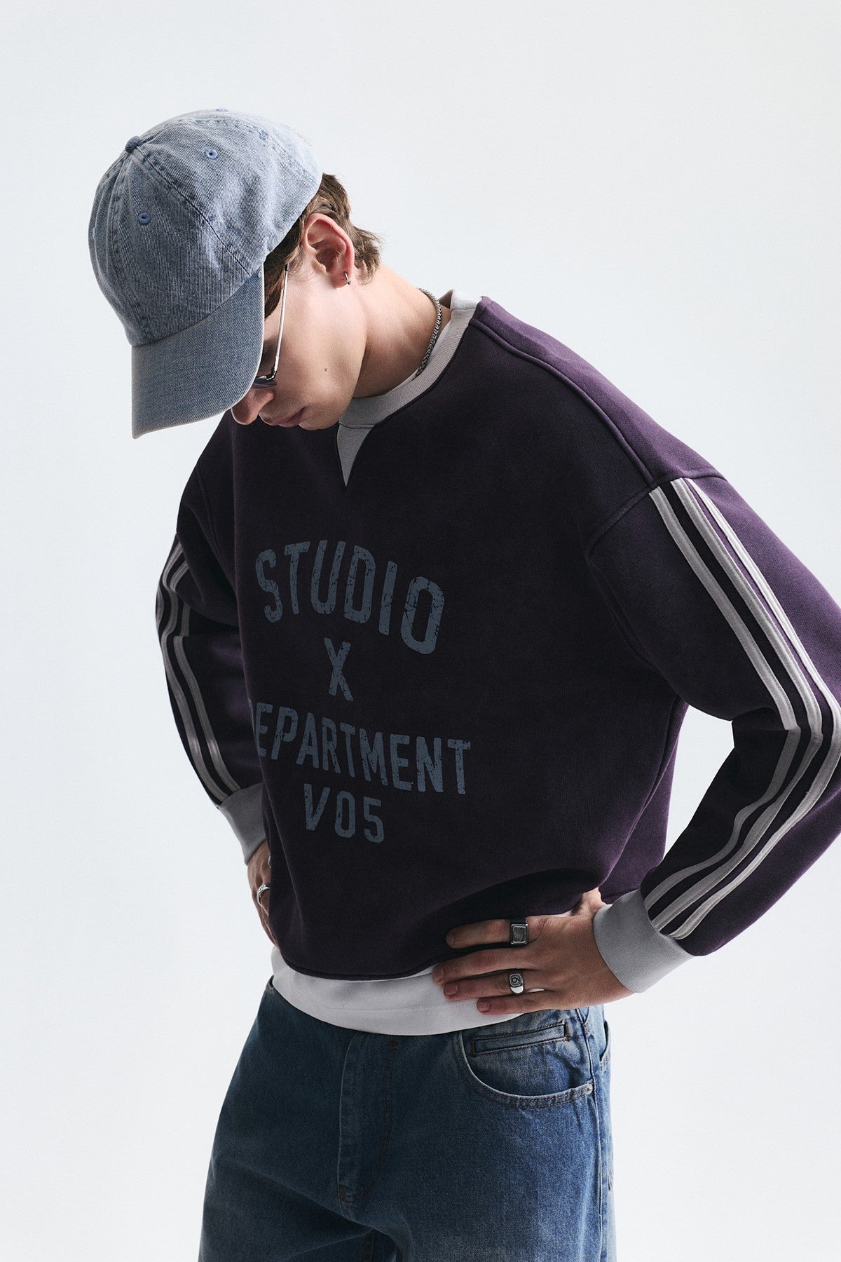 Kontrast Yaka Oversize Sweatshirt