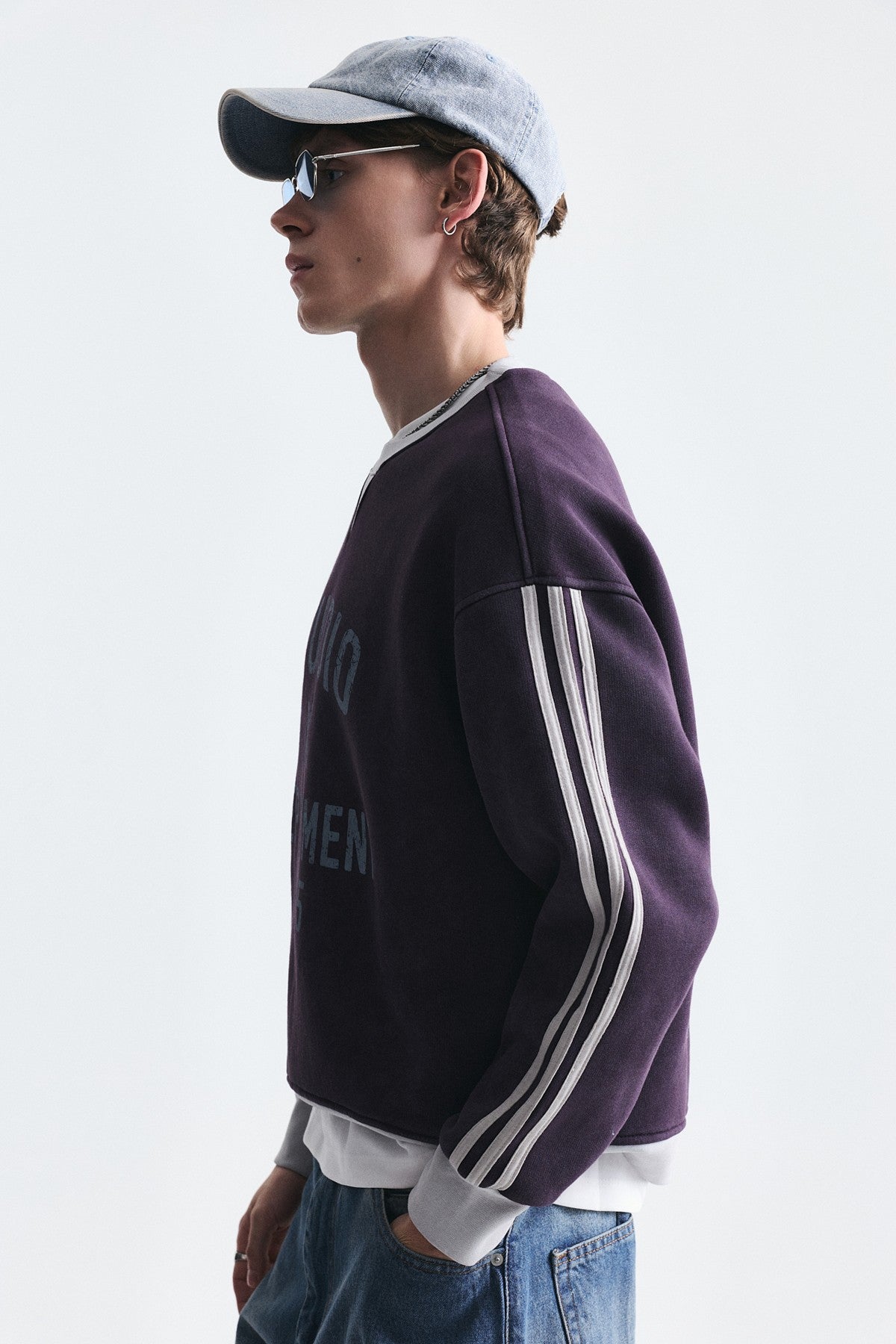 Kontrast Yaka Oversize Sweatshirt