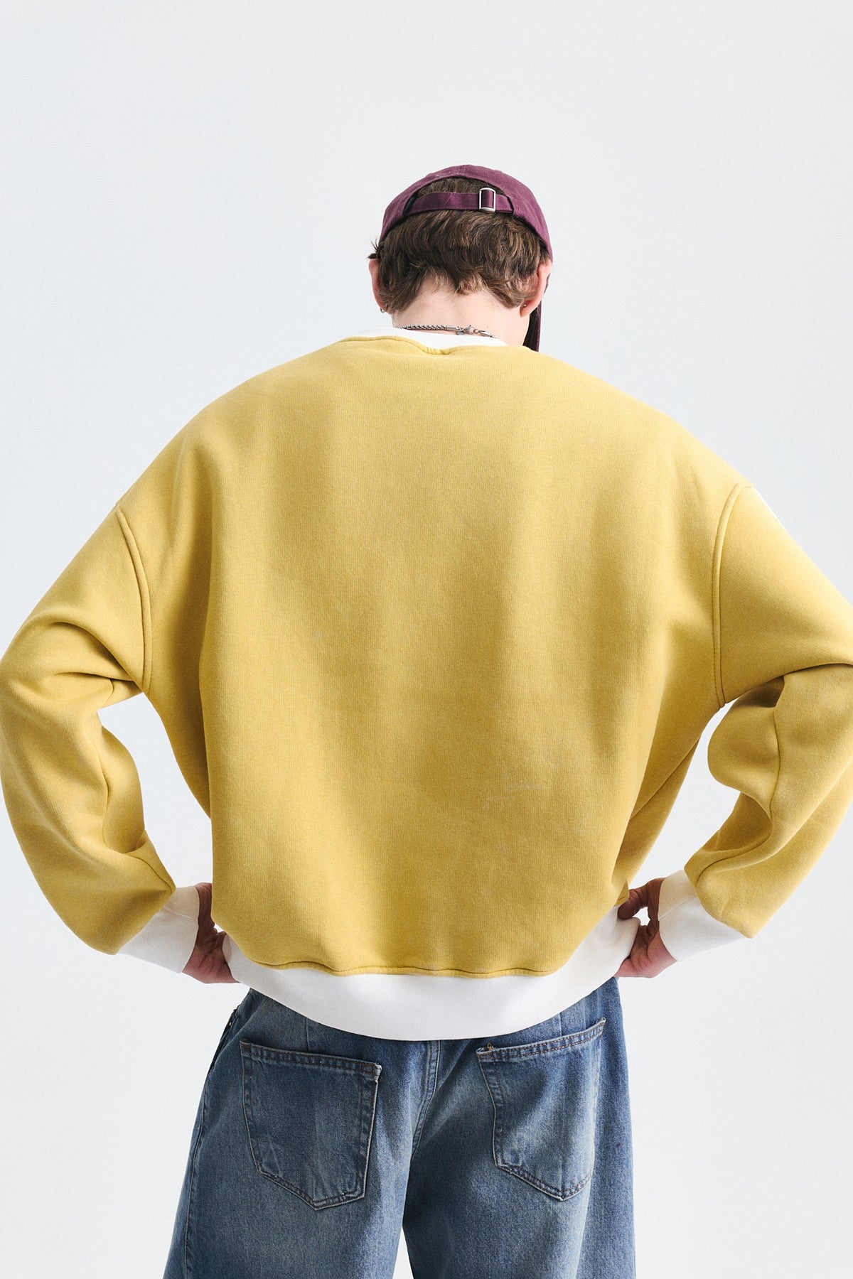 Kontrast Yaka Oversize Sweatshirt