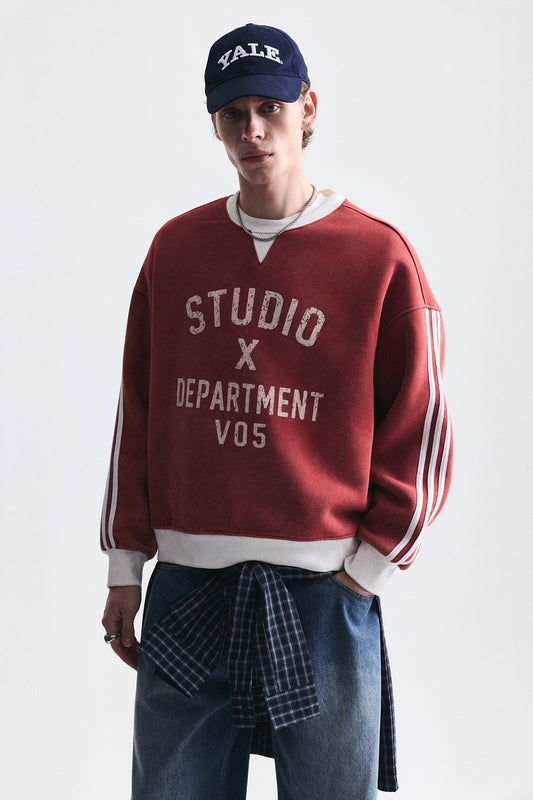 Kontrast Yaka Oversize Sweatshirt
