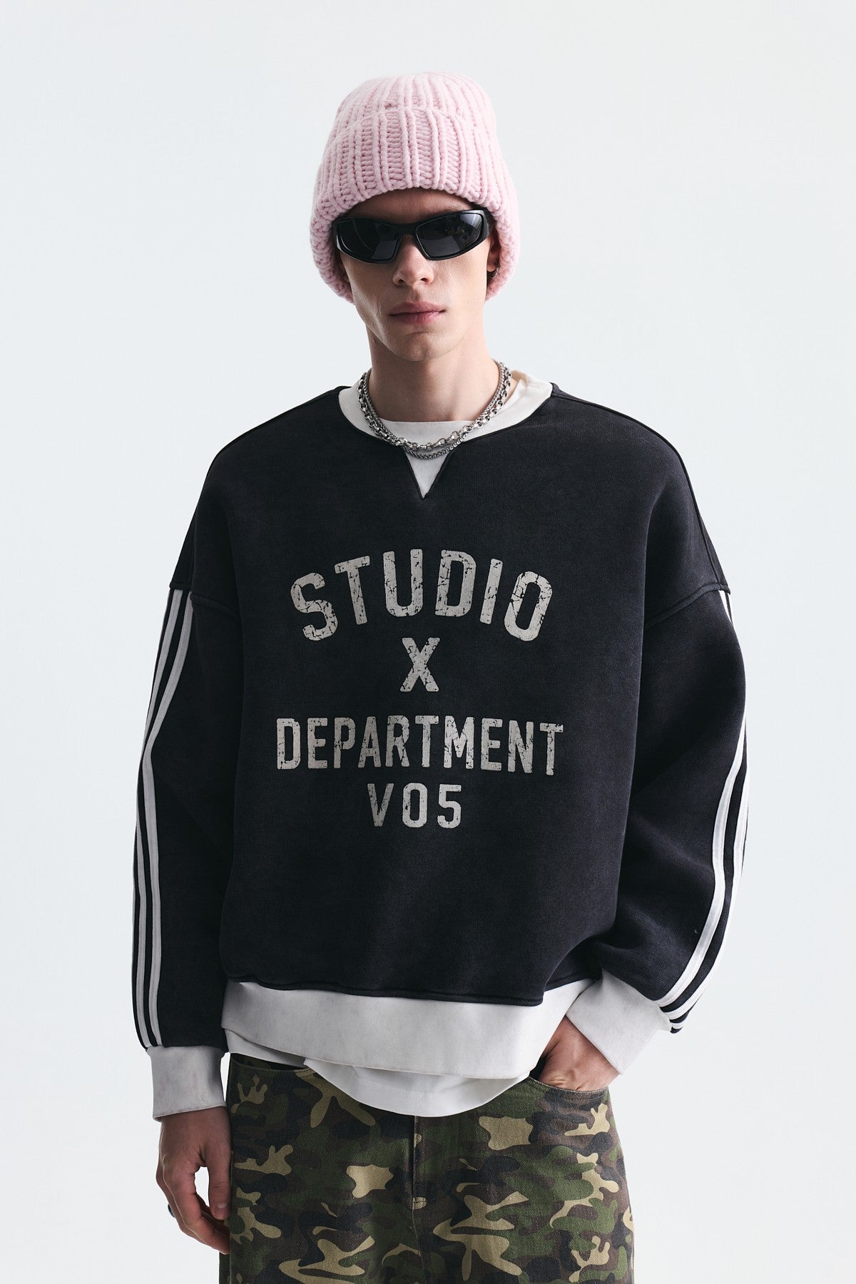 Kontrast Yaka Oversize Sweatshirt