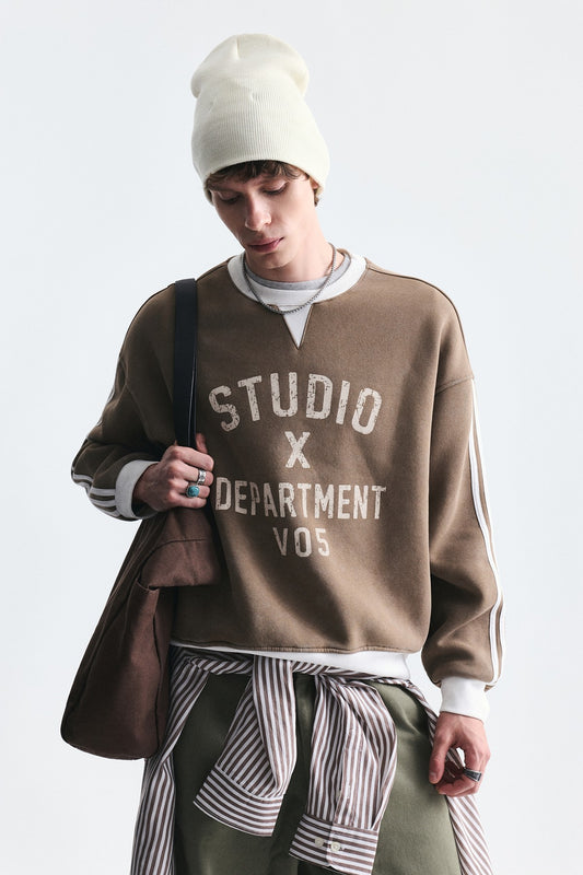 Kontrast Yaka Oversize Sweatshirt
