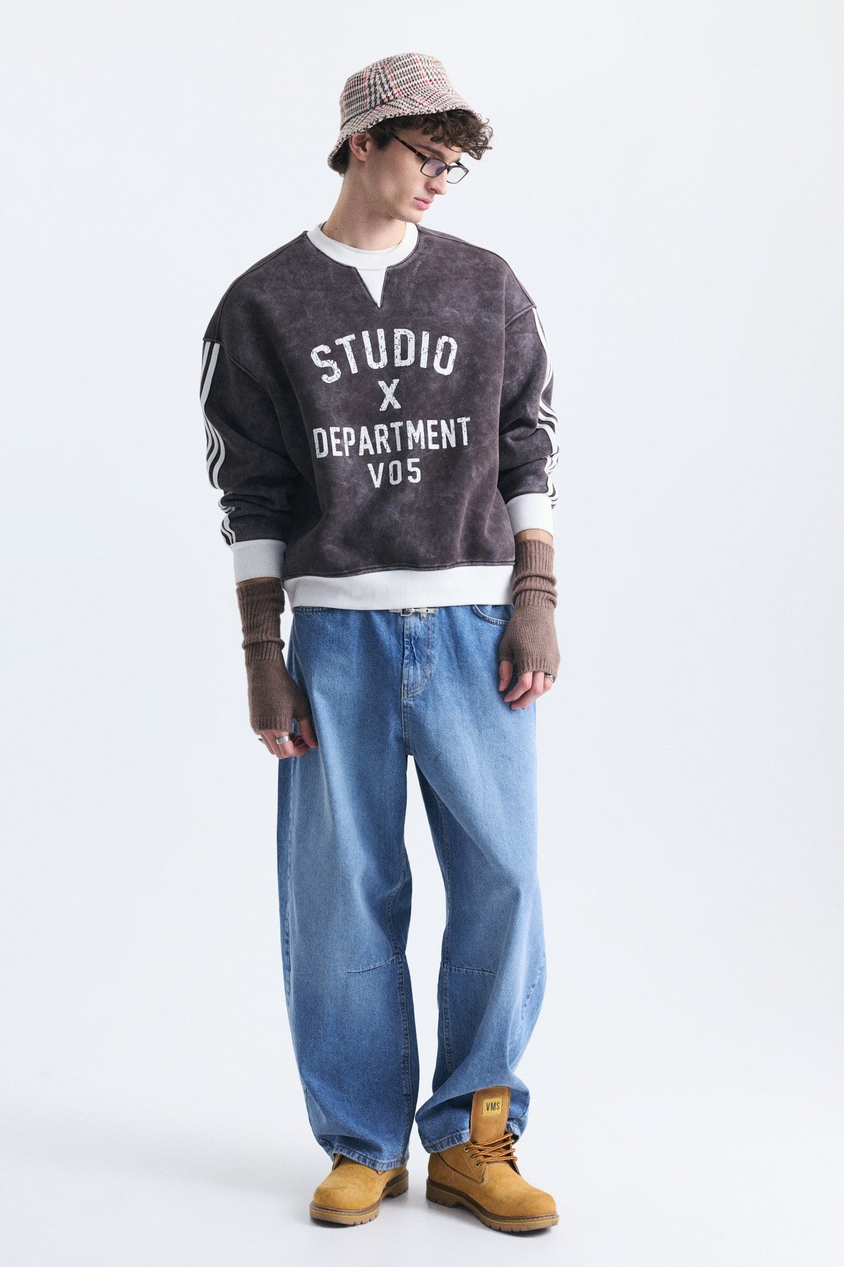 Kontrast Yaka Oversize Sweatshirt
