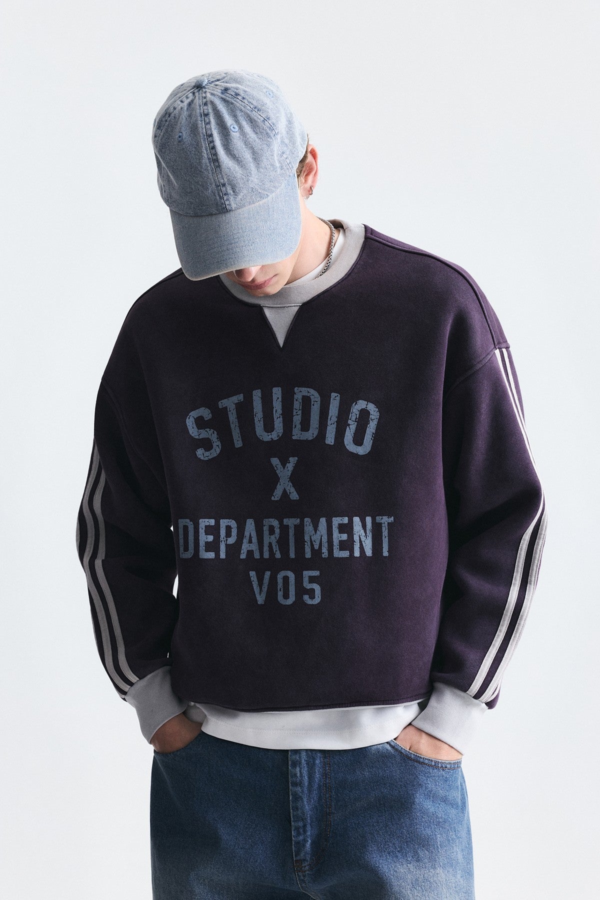 Kontrast Yaka Oversize Sweatshirt