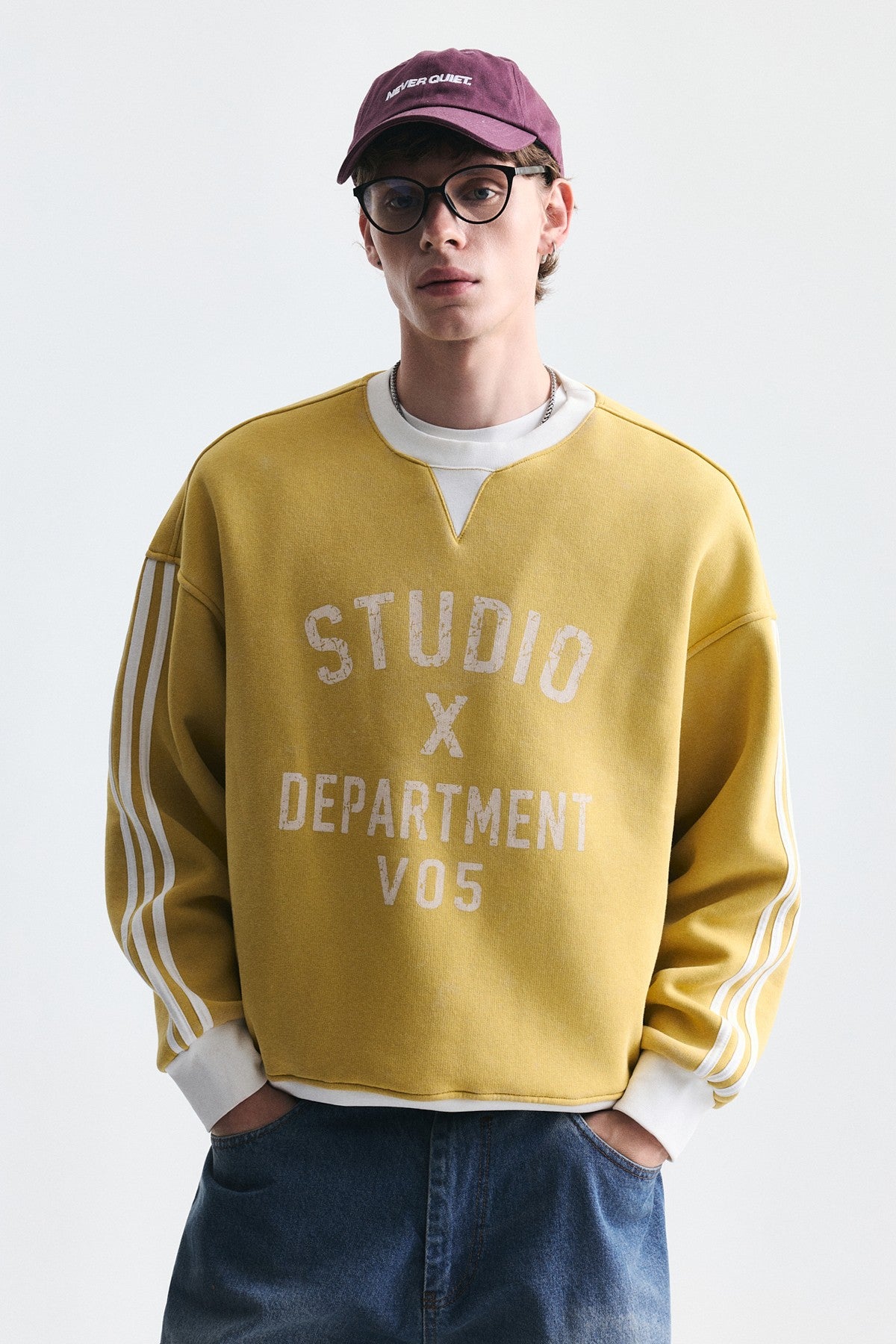 Kontrast Yaka Oversize Sweatshirt