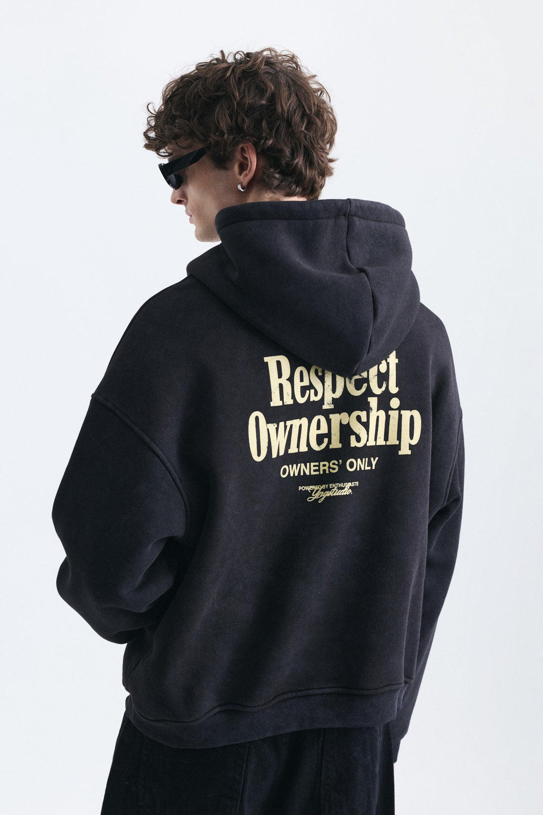 Boxy Fit Yazılı Kapüşonlu Sweatshirt