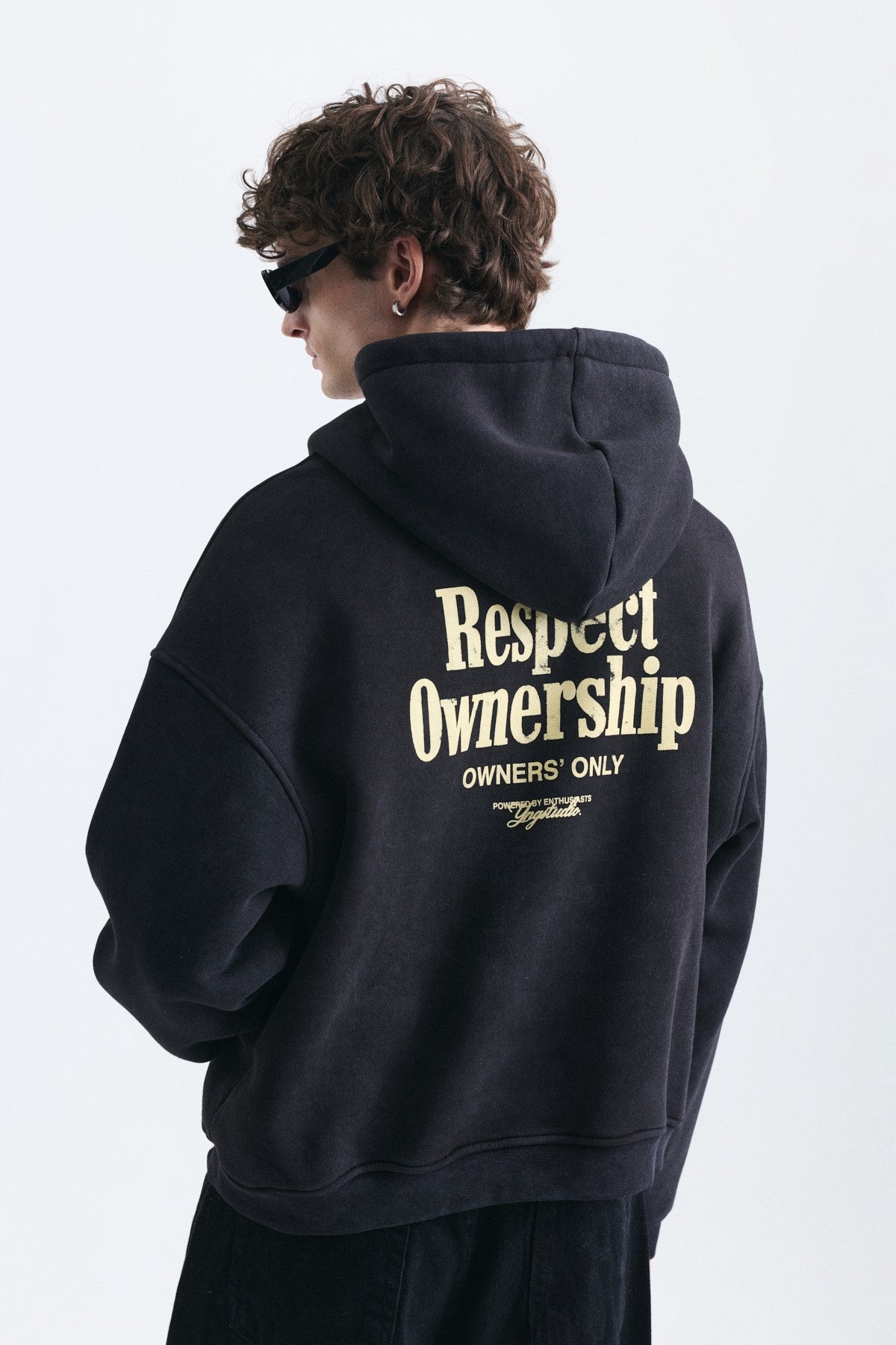 Boxy Fit Yazılı Kapüşonlu Sweatshirt