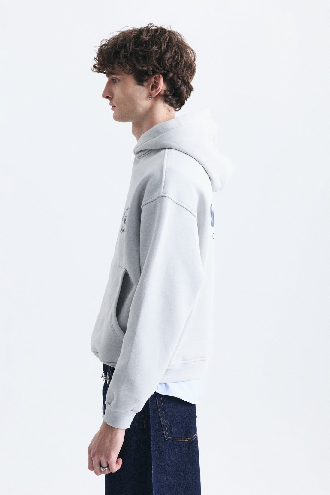 Boxy Fit Yazılı Kapüşonlu Sweatshirt