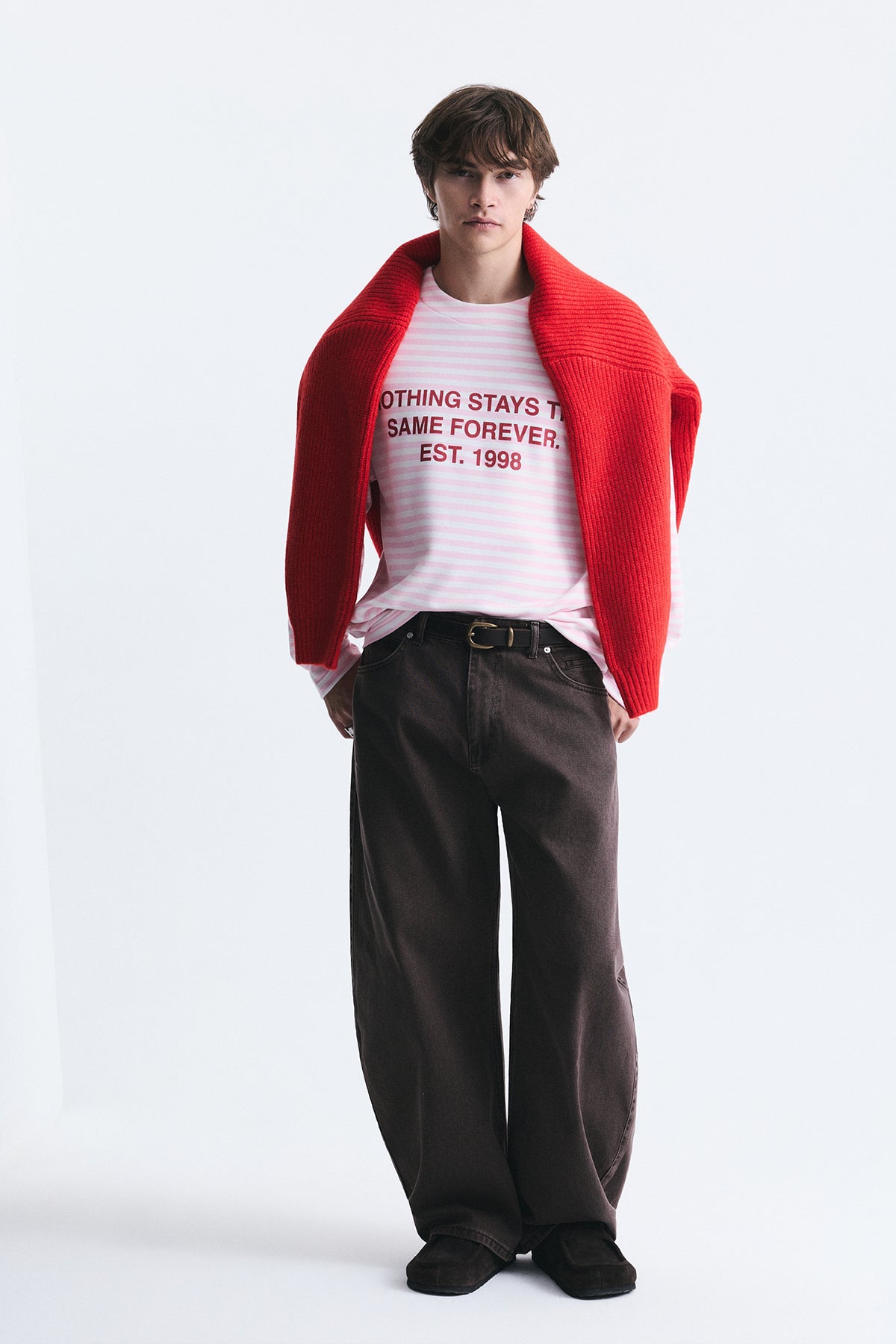 Oversize Çizgili Sweatshirt