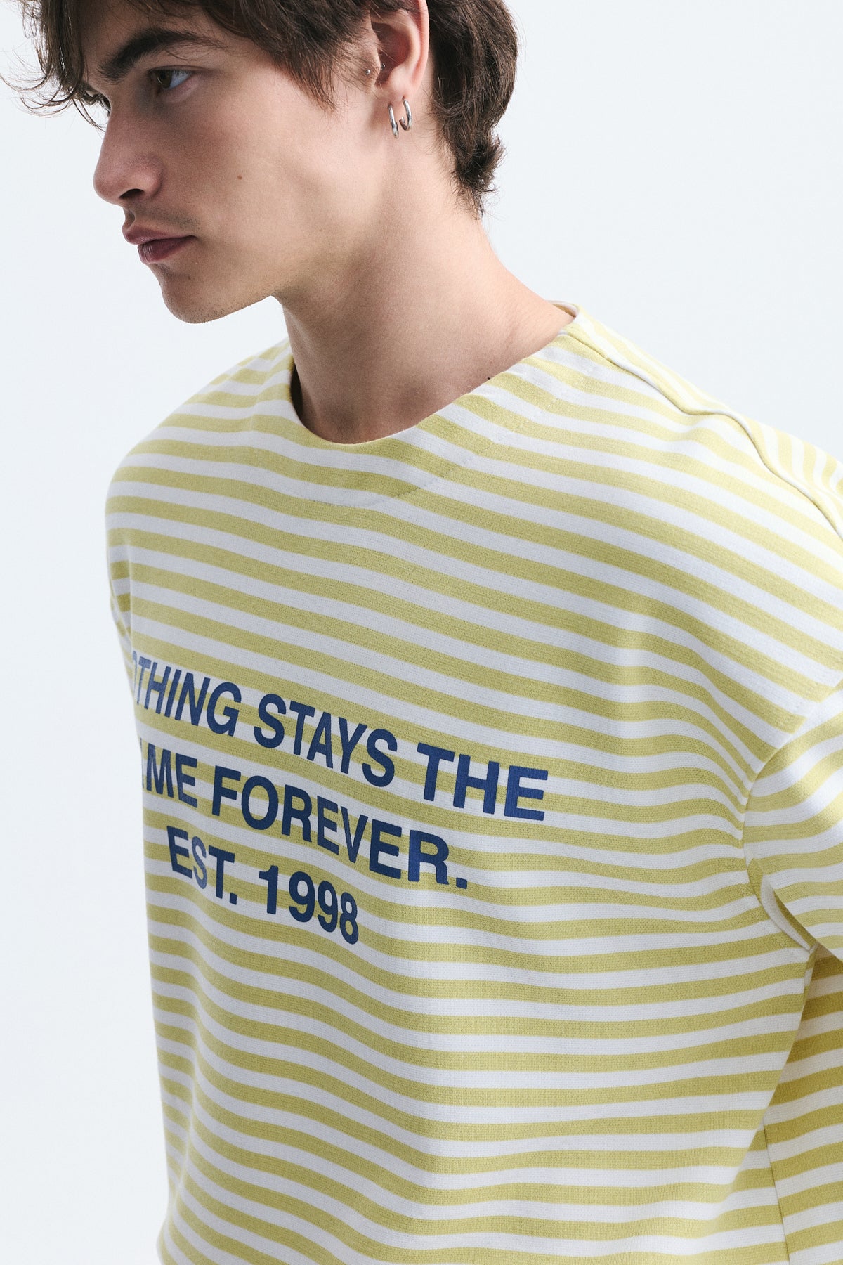 Oversize Çizgili Sweatshirt