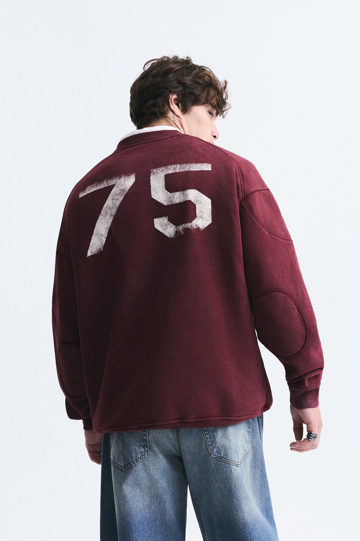 Miami Baskılı Bisiklet Yaka Sweatshirt