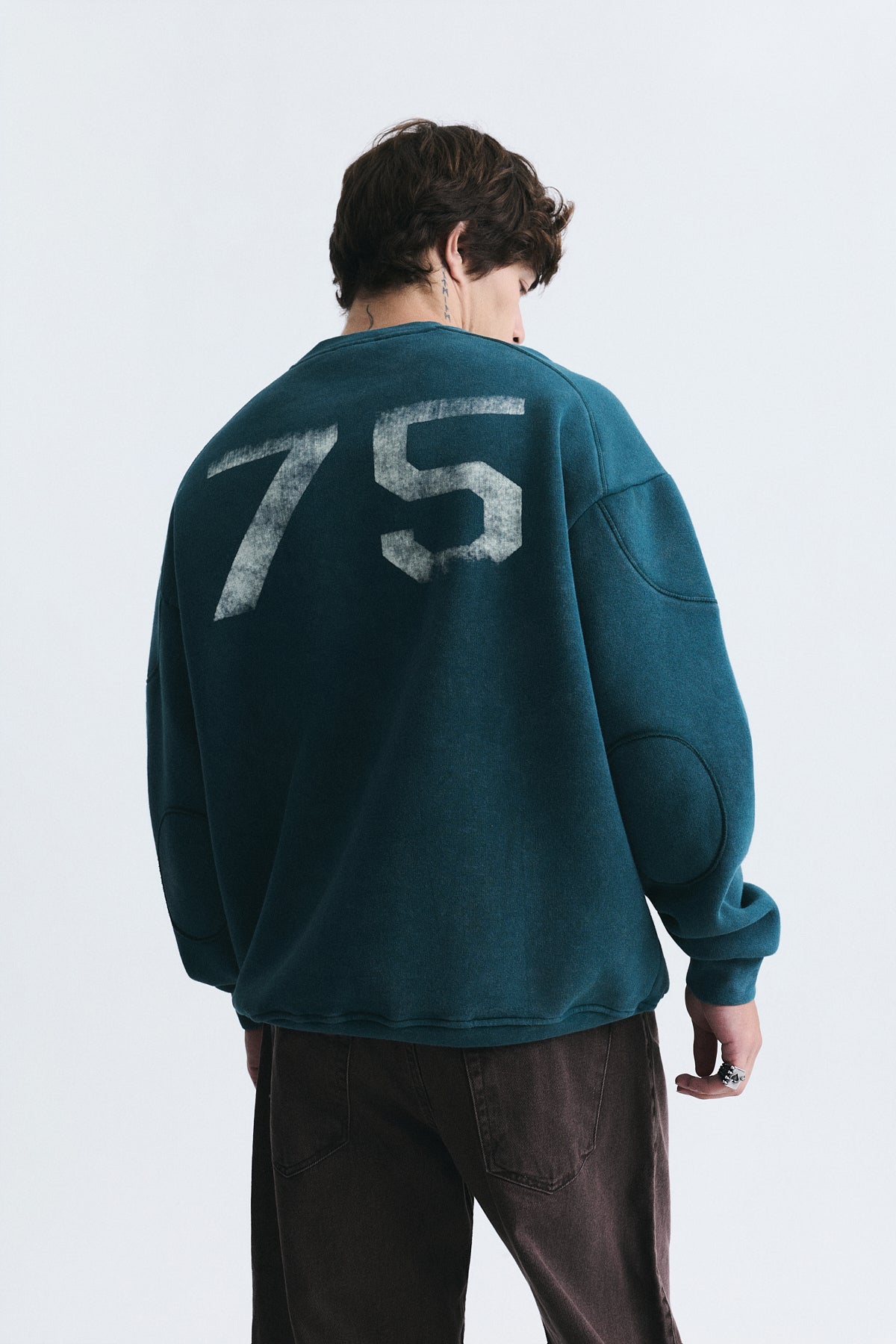 Miami Baskılı Bisiklet Yaka Sweatshirt
