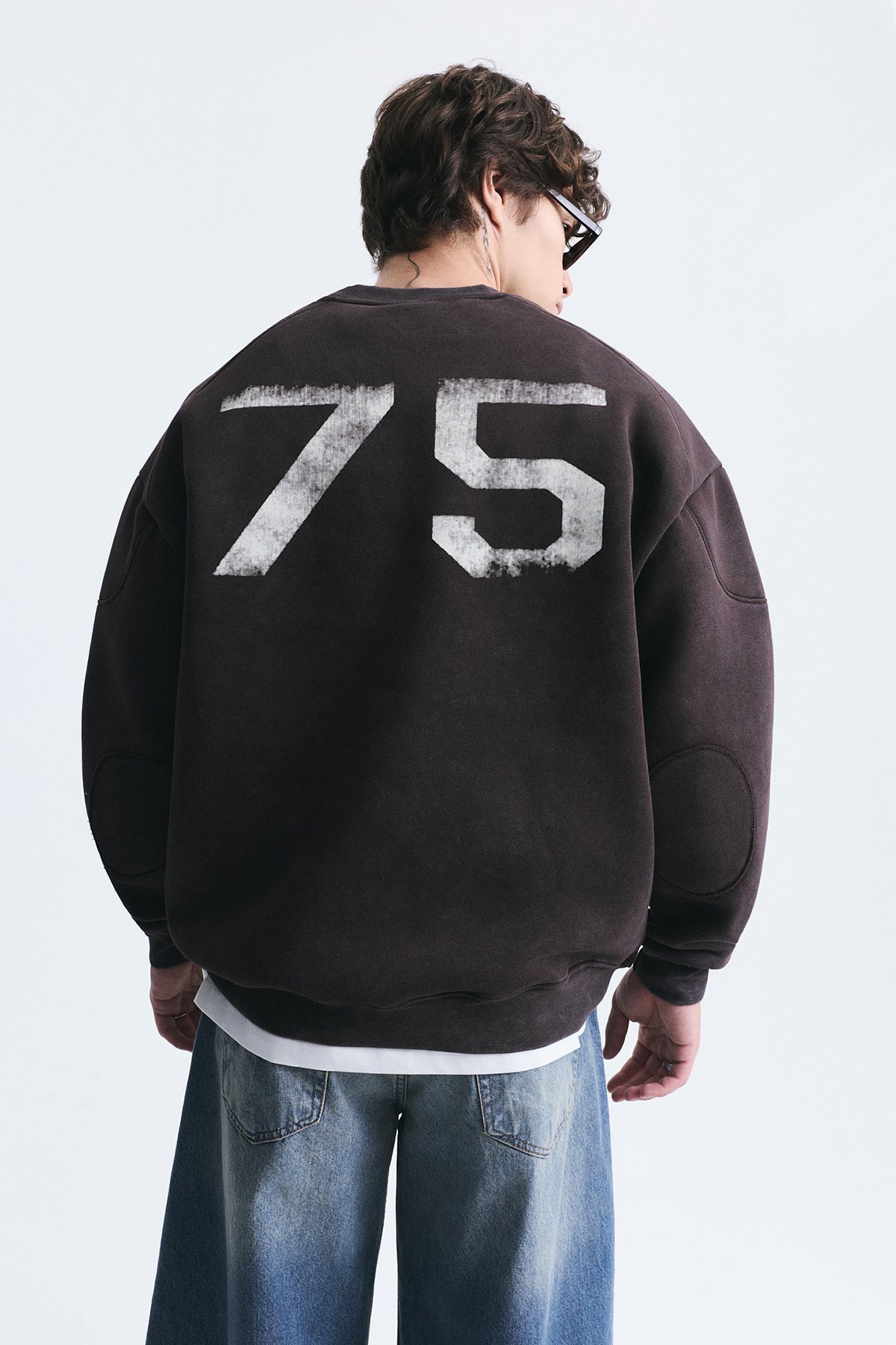 Miami Baskılı Bisiklet Yaka Sweatshirt