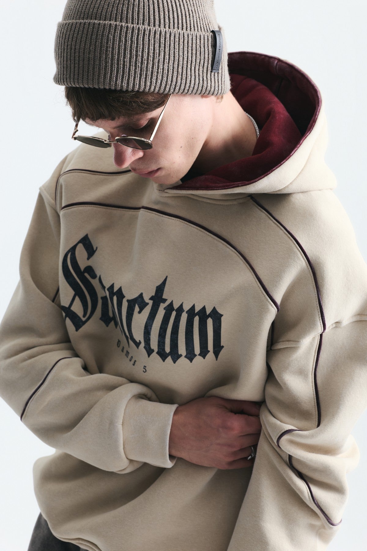 Boxy Fit Baskılı Kapüşonlu Sweatshirt