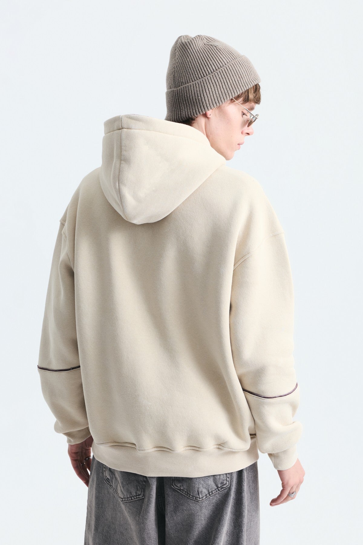 Boxy Fit Baskılı Kapüşonlu Sweatshirt