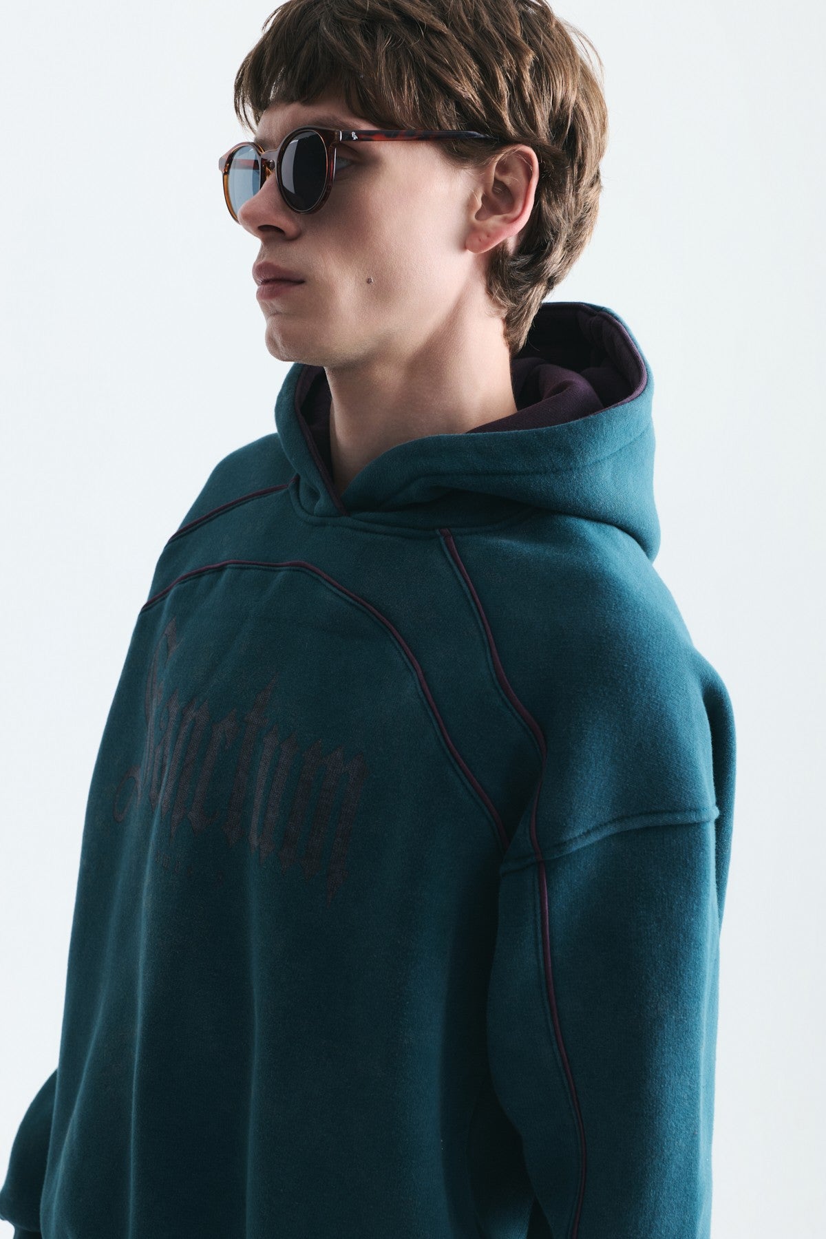 Boxy Fit Baskılı Kapüşonlu Sweatshirt