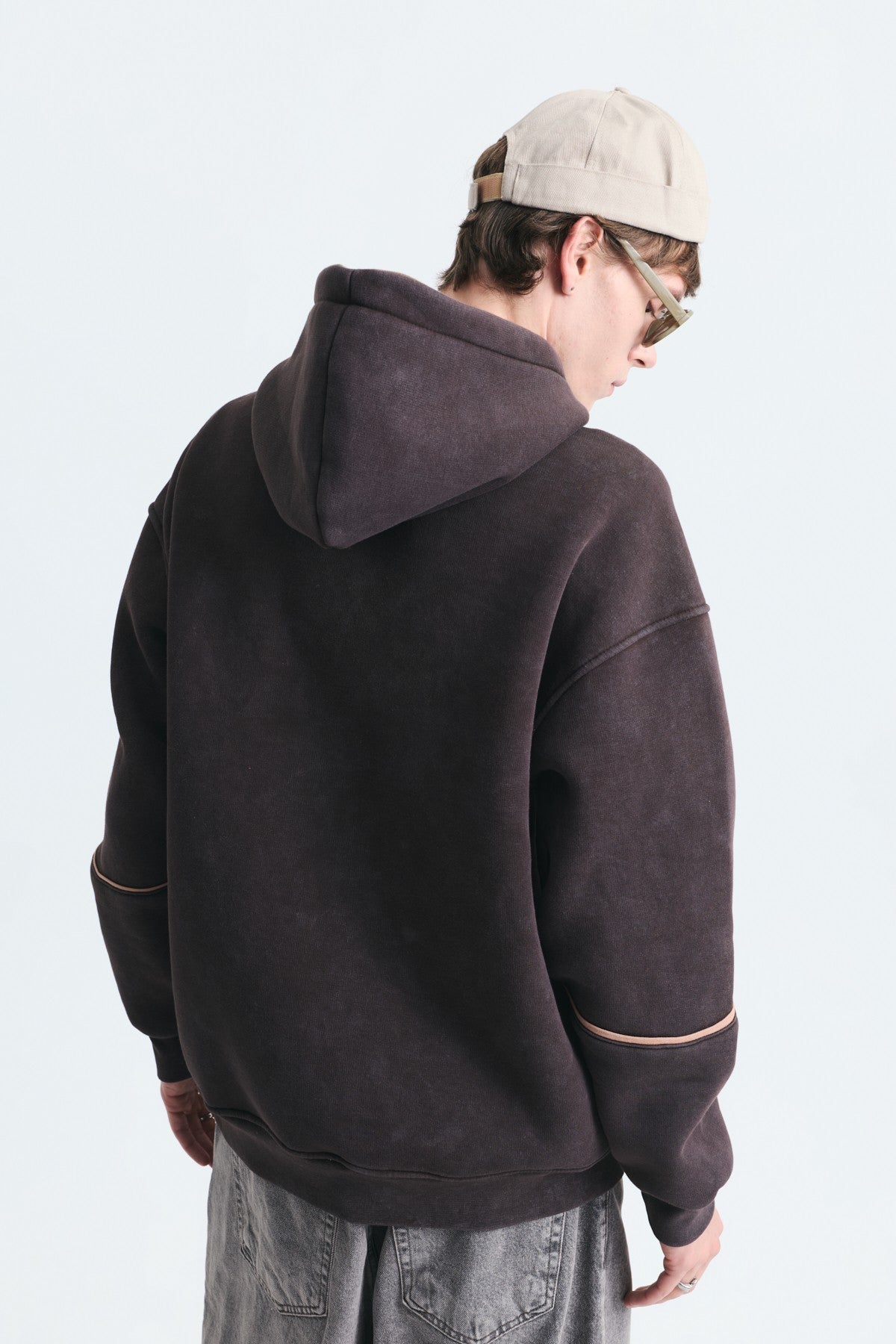 Boxy Fit Baskılı Kapüşonlu Sweatshirt
