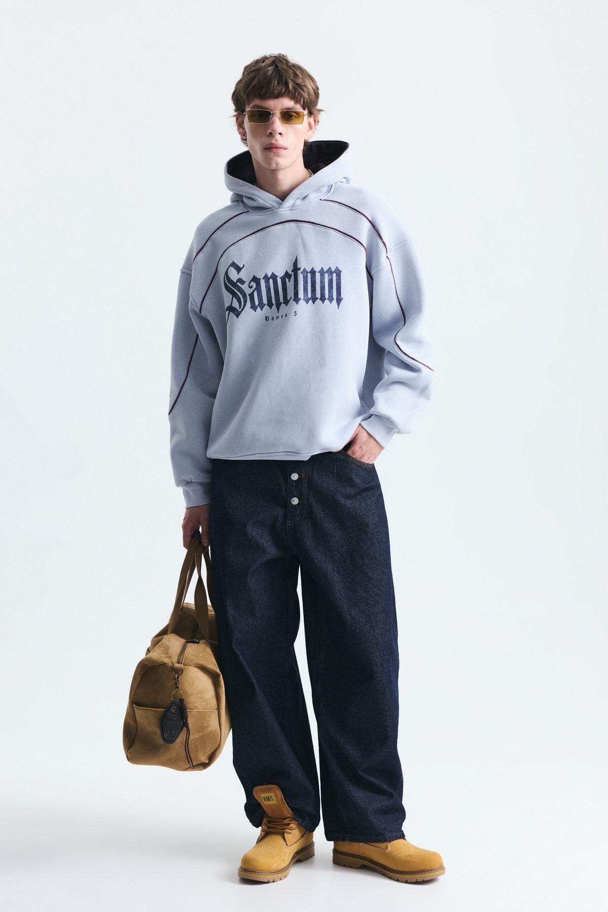 Boxy Fit Baskılı Kapüşonlu Sweatshirt