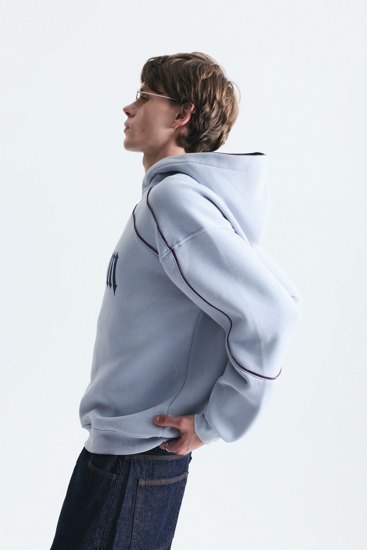 Boxy Fit Baskılı Kapüşonlu Sweatshirt