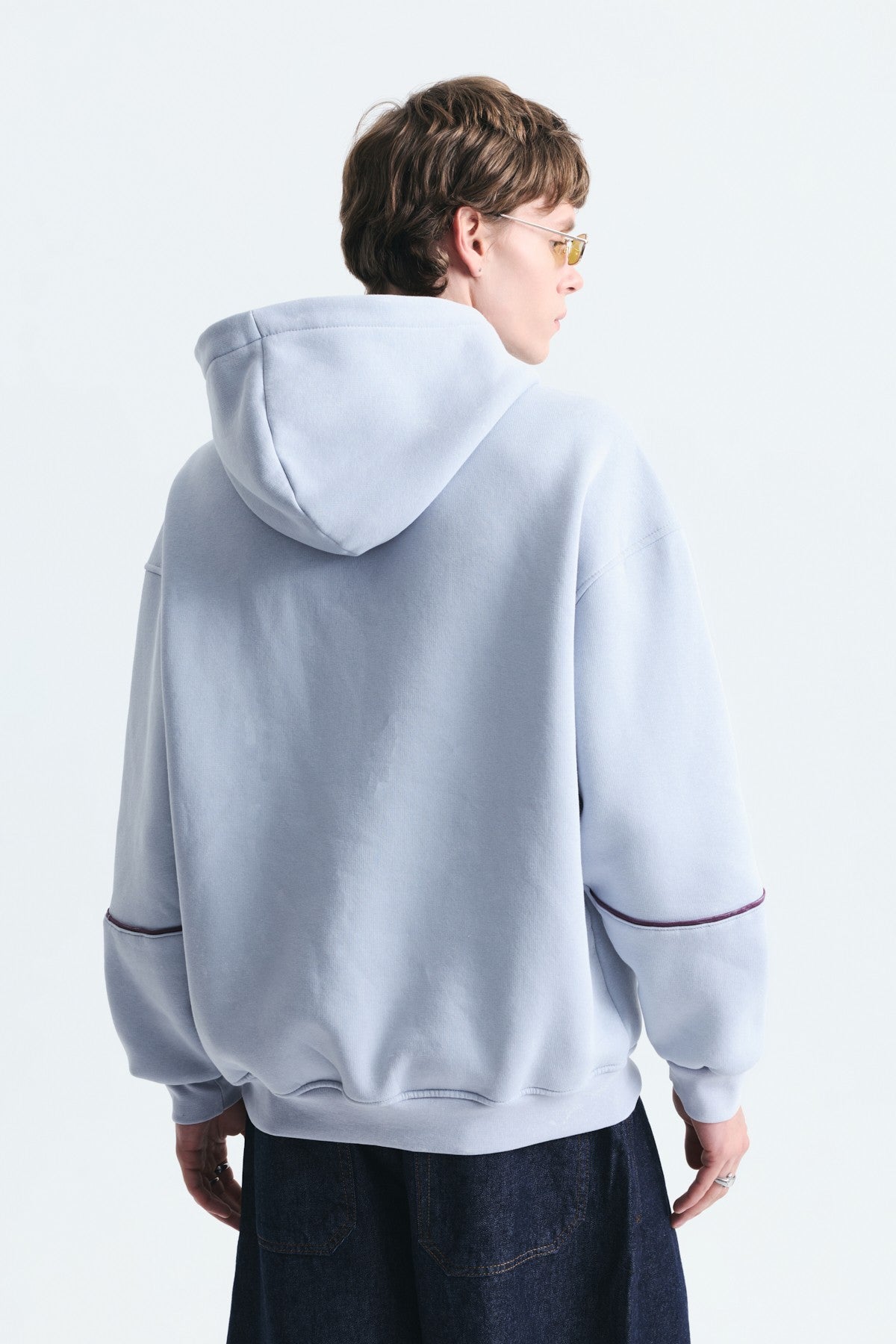Boxy Fit Baskılı Kapüşonlu Sweatshirt