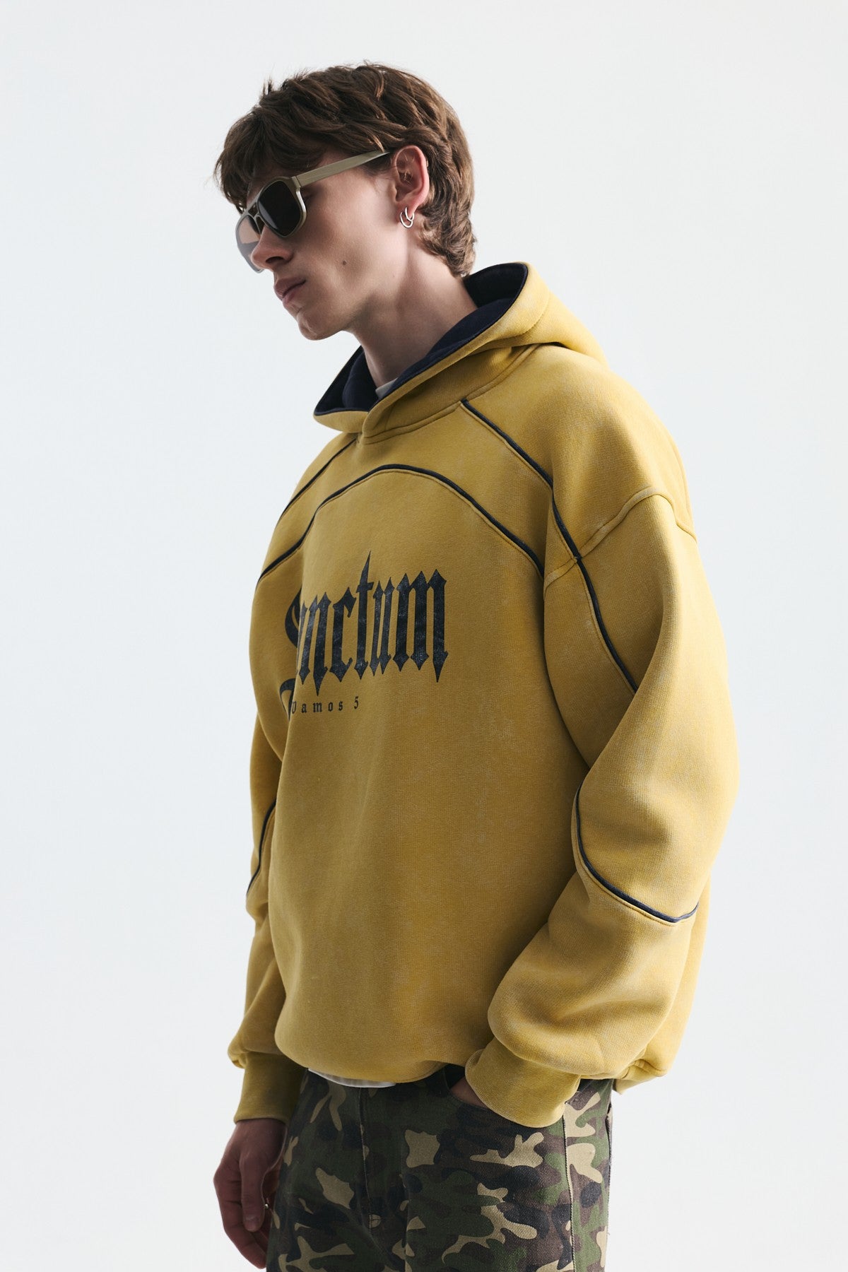 Boxy Fit Baskılı Kapüşonlu Sweatshirt