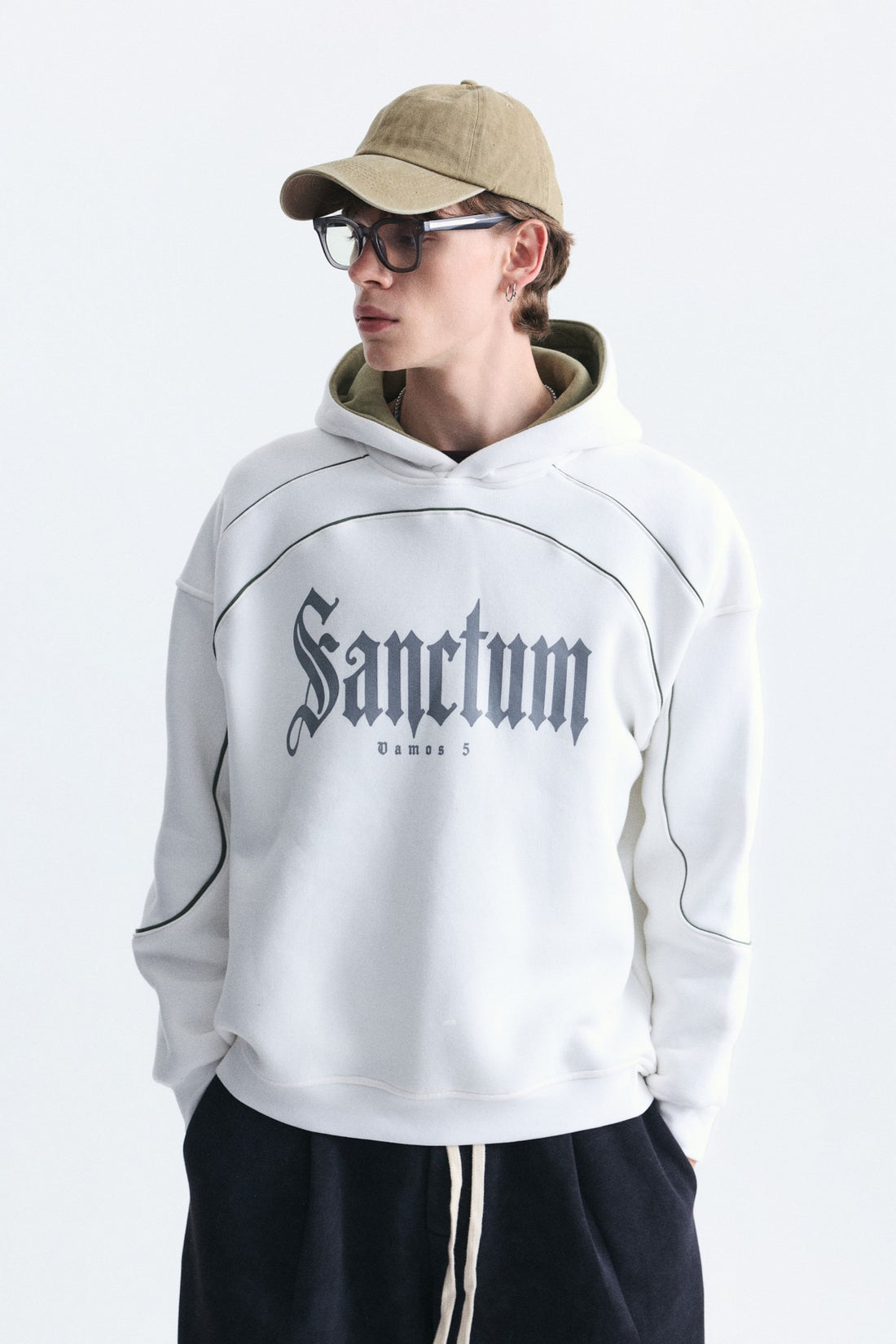Boxy Fit Baskılı Kapüşonlu Sweatshirt