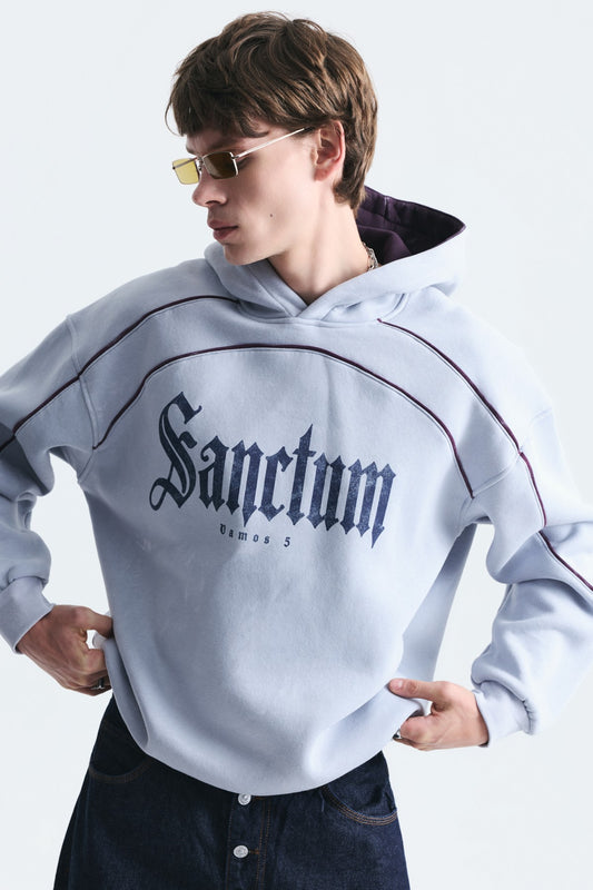 Boxy Fit Baskılı Kapüşonlu Sweatshirt