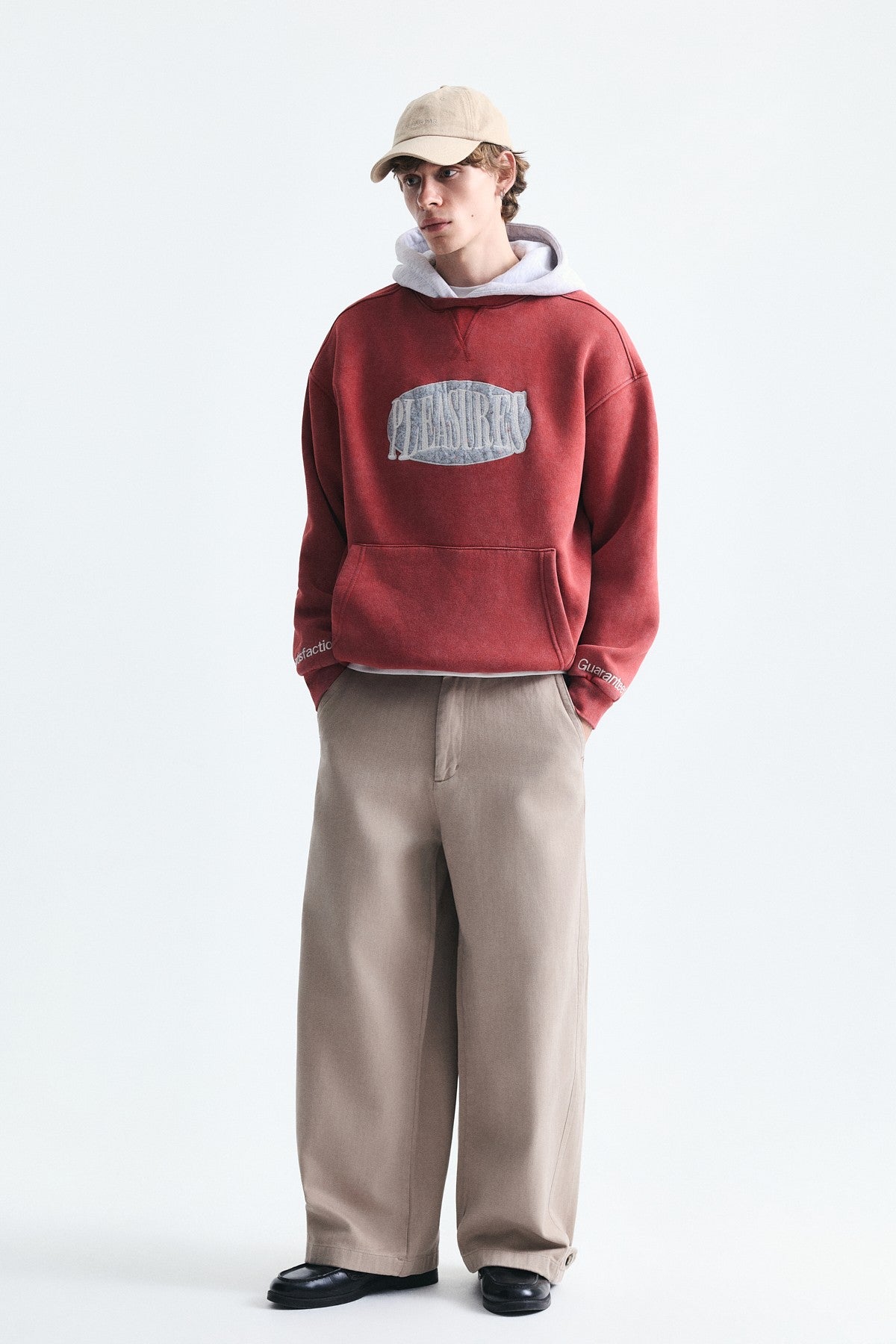 Oversize Baskılı Kapüşonlu Sweatshirt V70-266