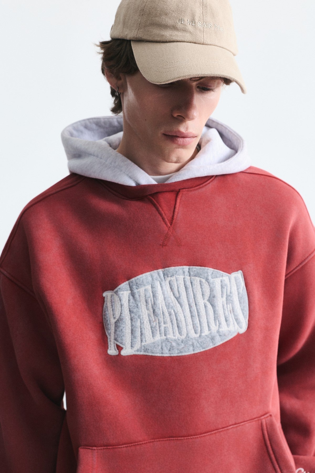 Oversize Baskılı Kapüşonlu Sweatshirt V70-266