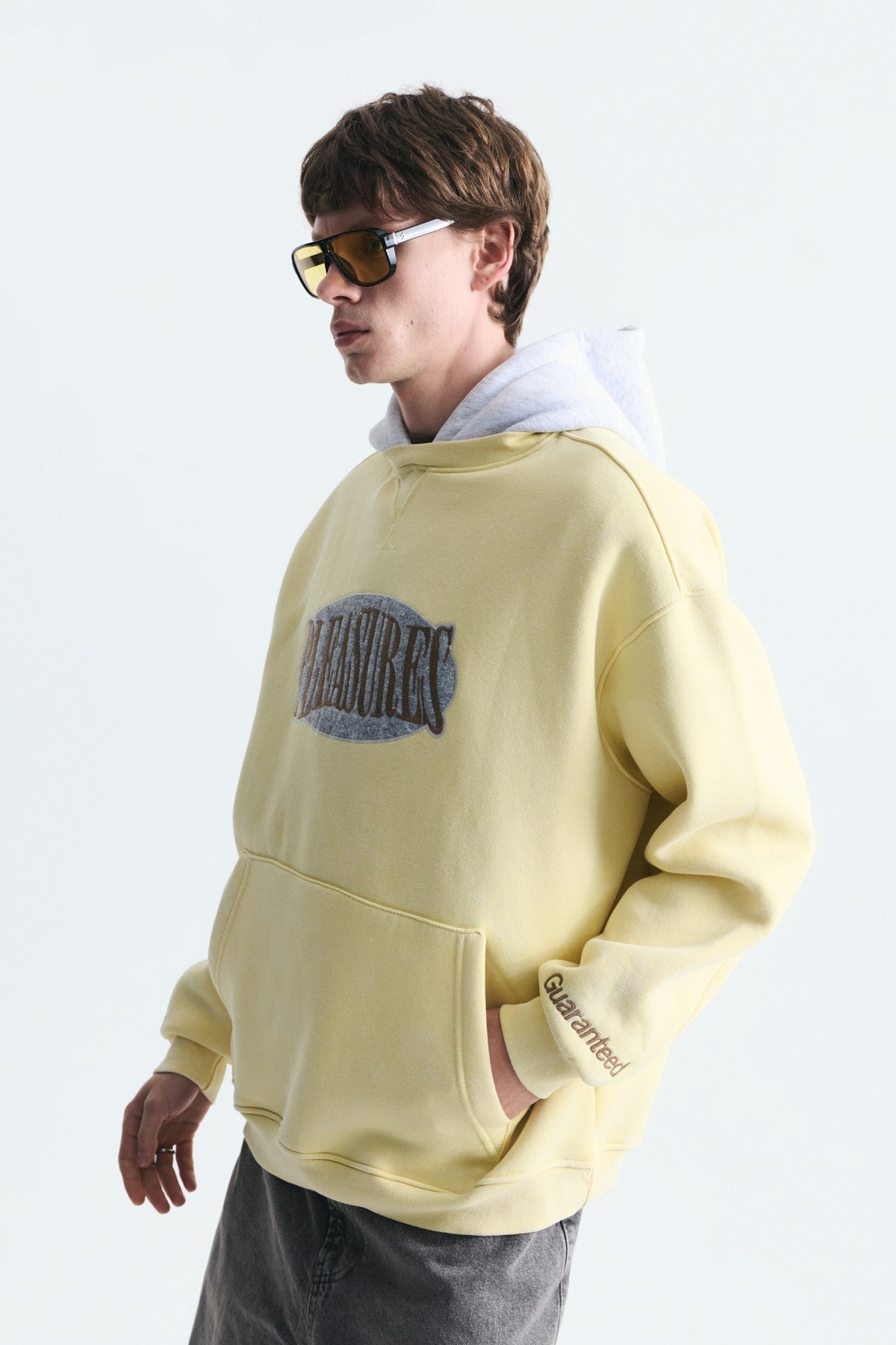Oversize Baskılı Kapüşonlu Sweatshirt V70-266