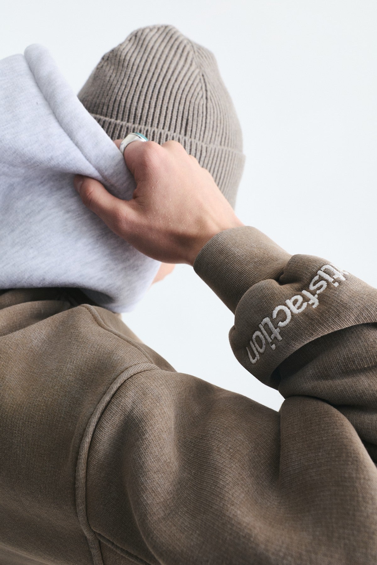Oversize Baskılı Kapüşonlu Sweatshirt V70-266