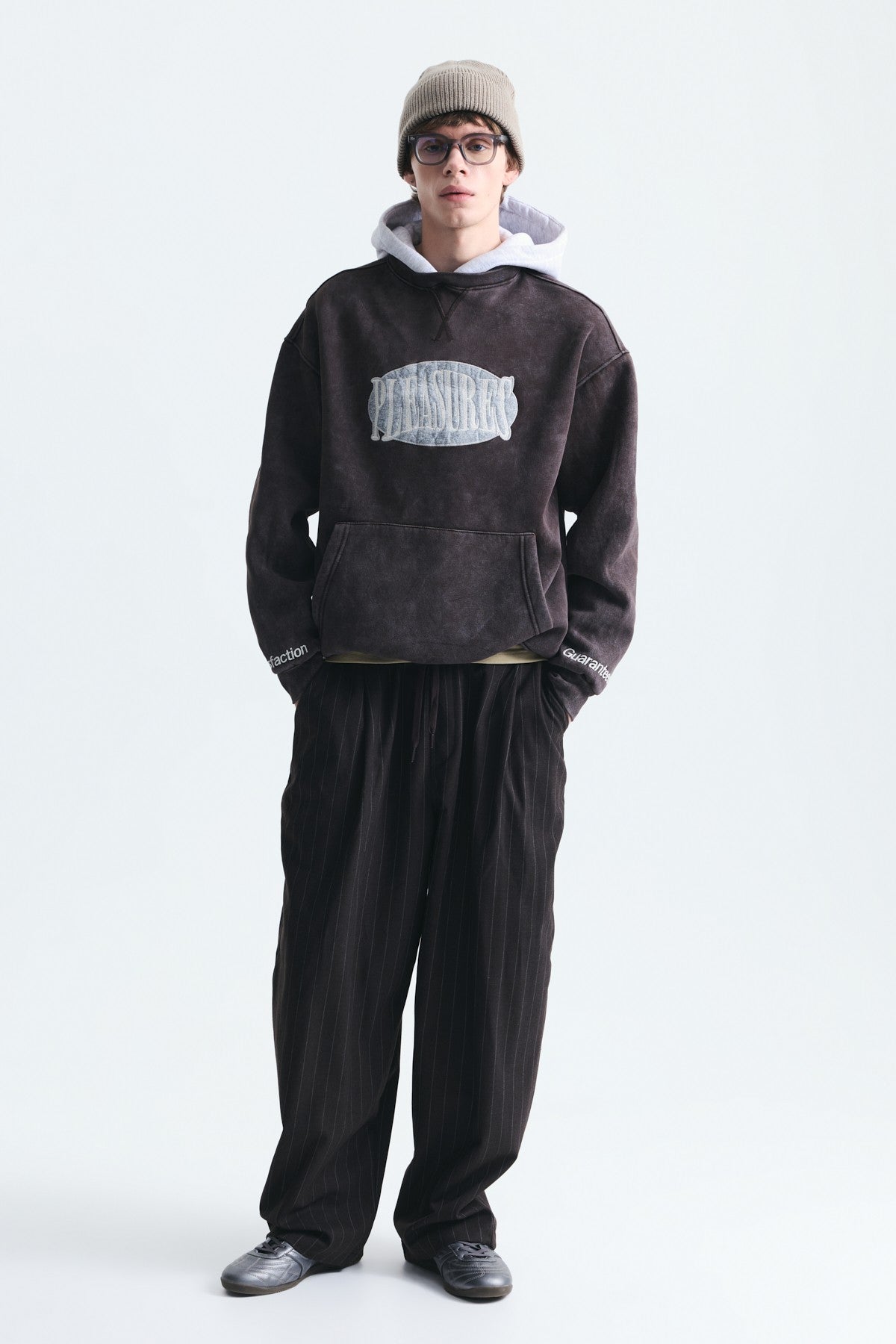 Oversize Baskılı Kapüşonlu Sweatshirt V70-266