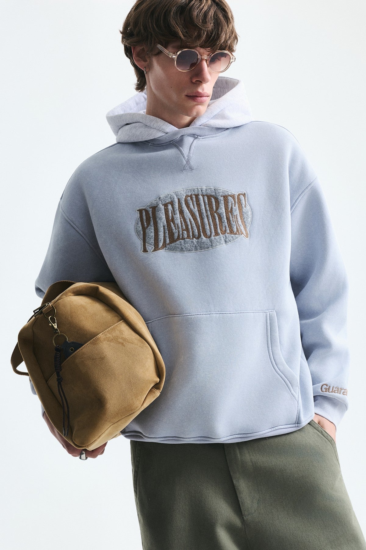 Oversize Baskılı Kapüşonlu Sweatshirt V70-266
