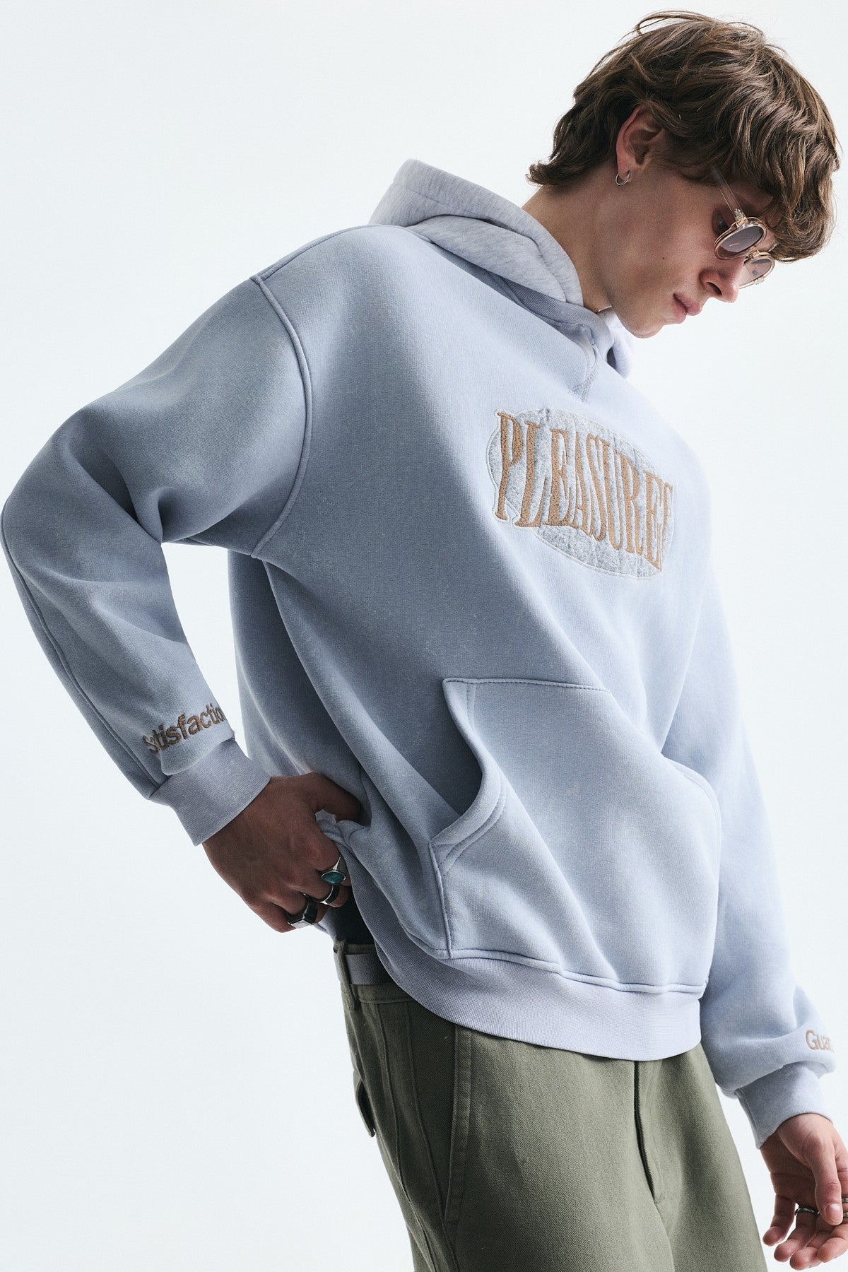 Oversize Baskılı Kapüşonlu Sweatshirt V70-266