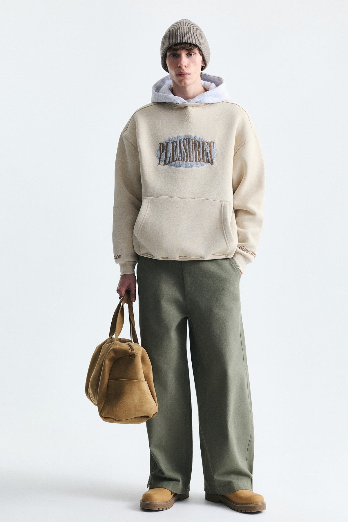 Oversize Baskılı Kapüşonlu Sweatshirt V70-266