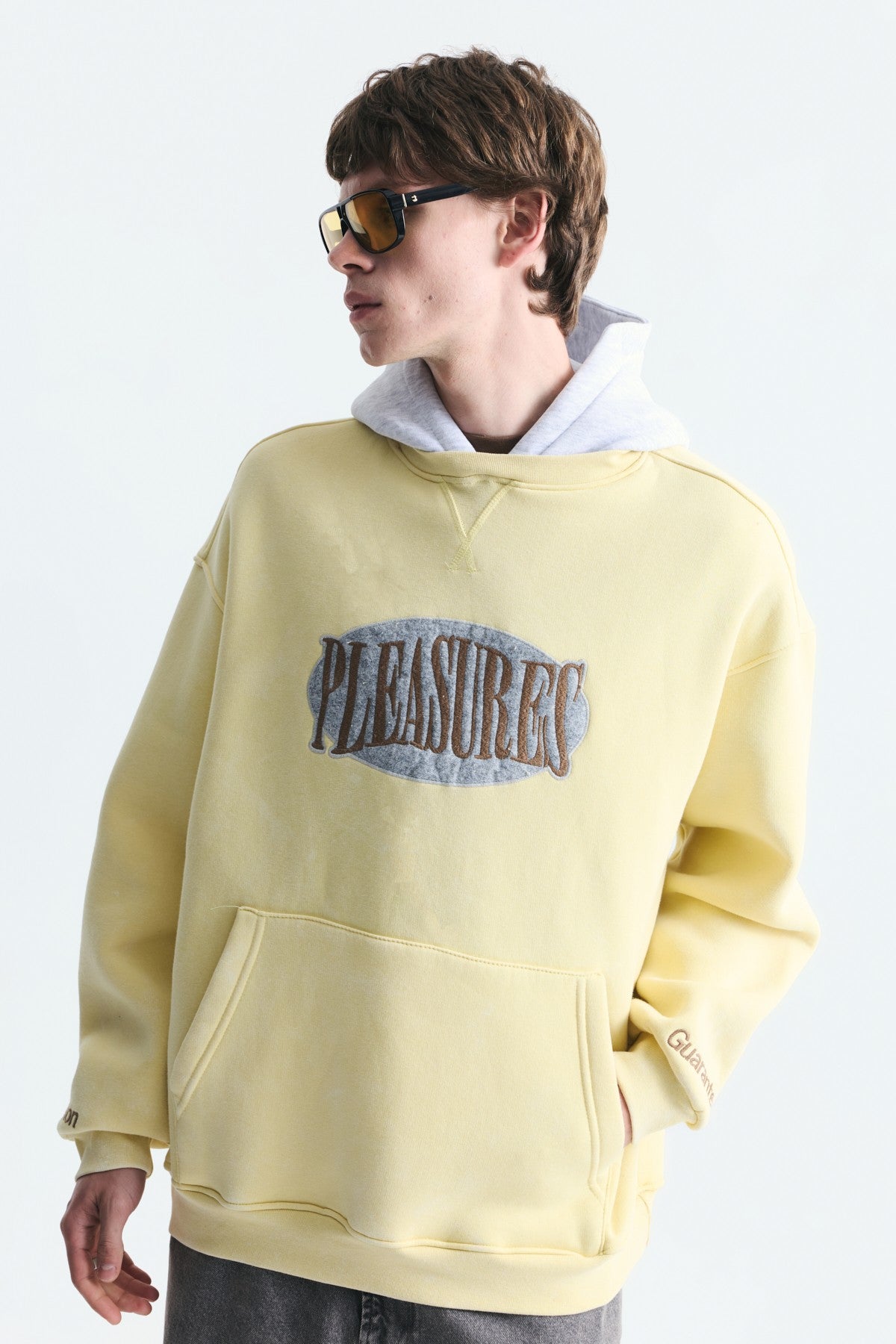 Oversize Baskılı Kapüşonlu Sweatshirt V70-266