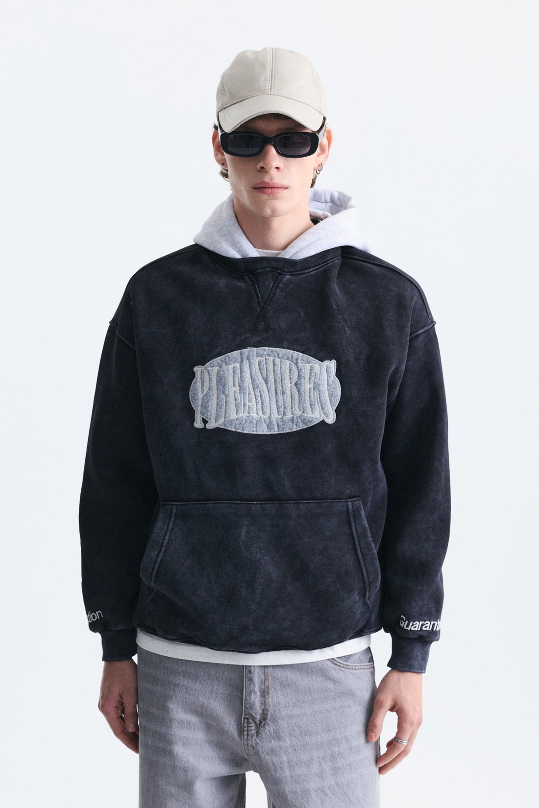 Oversize Baskılı Kapüşonlu Sweatshirt V70-266