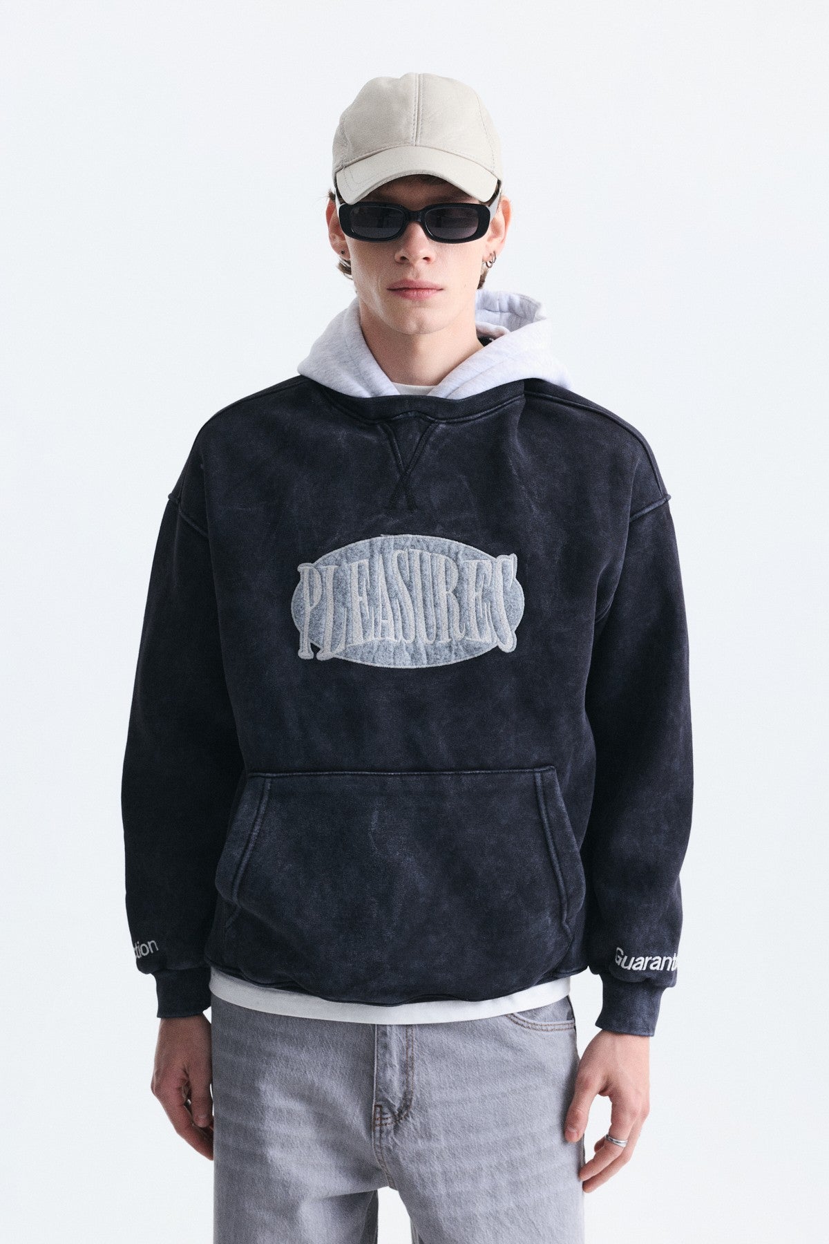Oversize Baskılı Kapüşonlu Sweatshirt V70-266