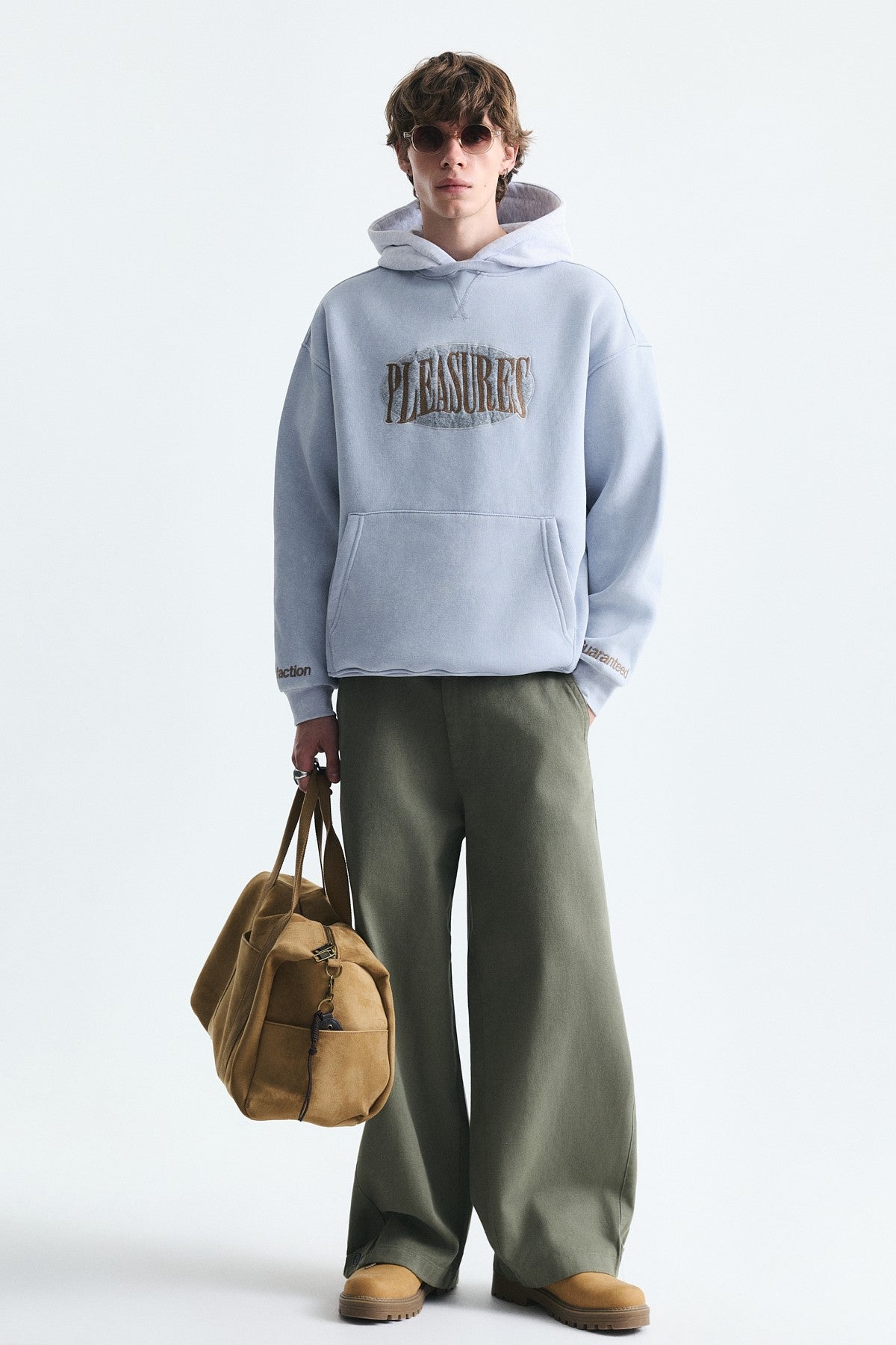 Oversize Baskılı Kapüşonlu Sweatshirt V70-266