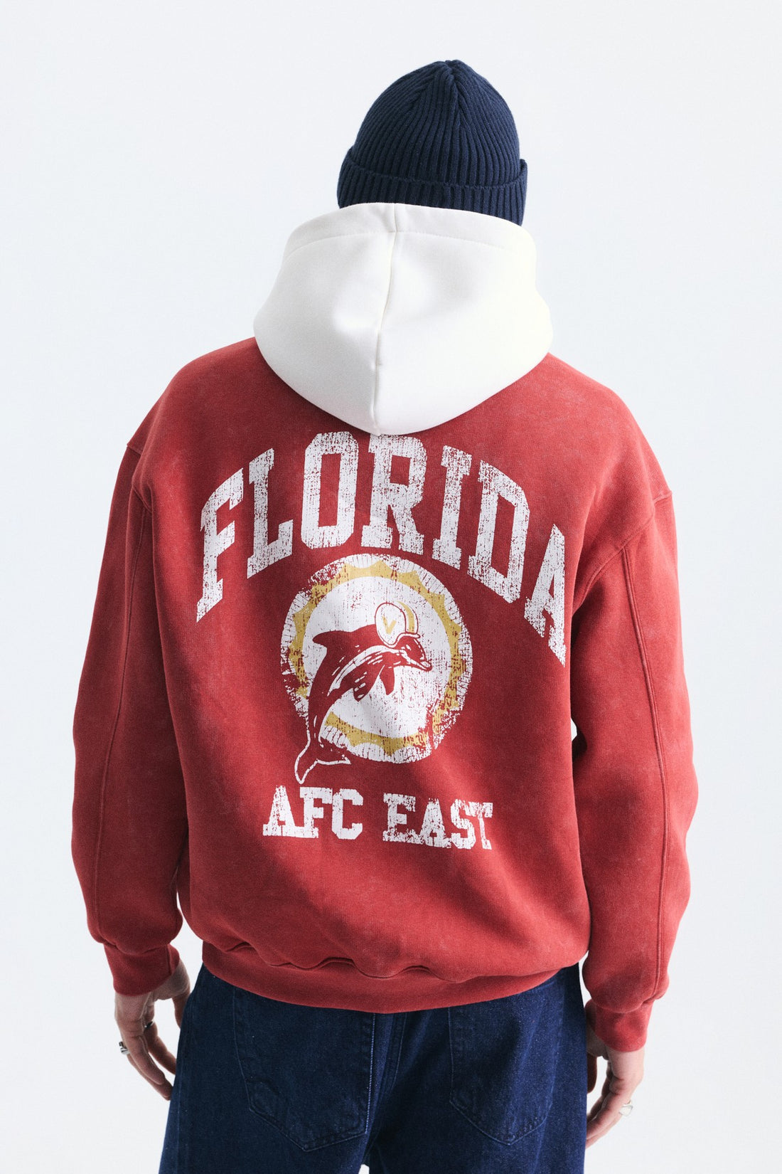 Oversize Baskılı Kapüşonlu Sweatshirt