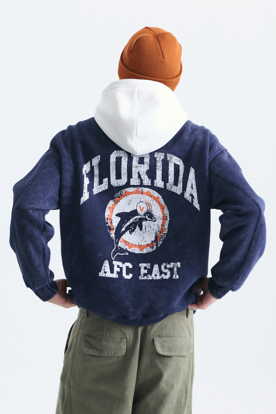 Oversize Baskılı Kapüşonlu Sweatshirt