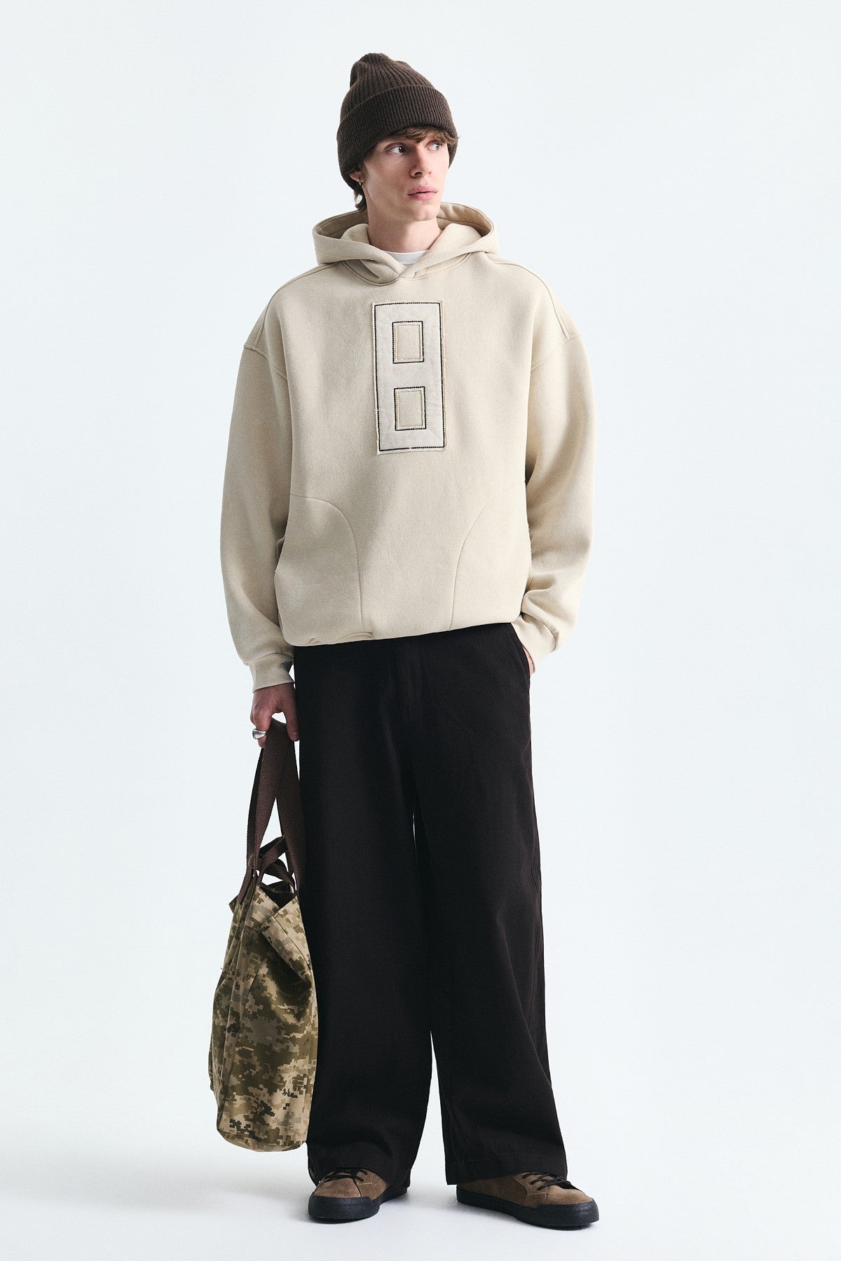 Numara Baskılı Oversize Sweatshirt