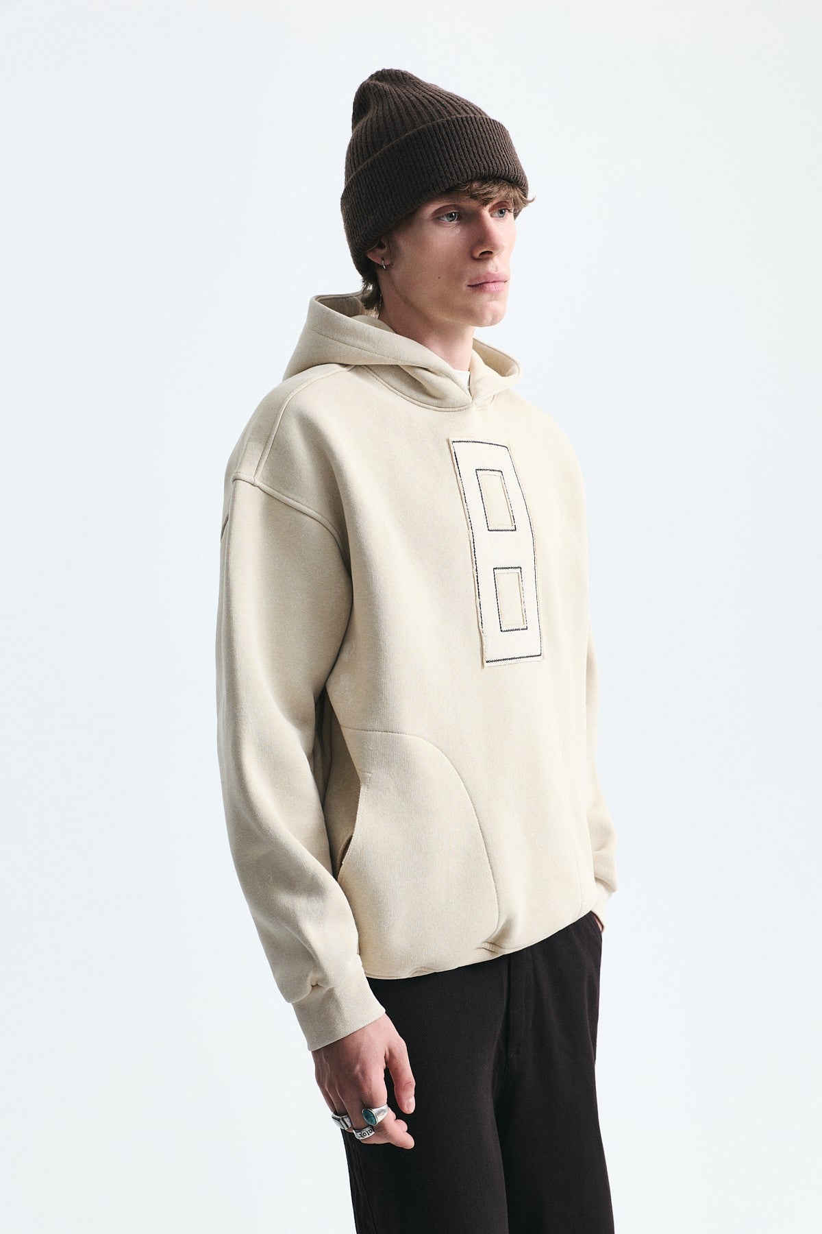 Numara Baskılı Oversize Sweatshirt