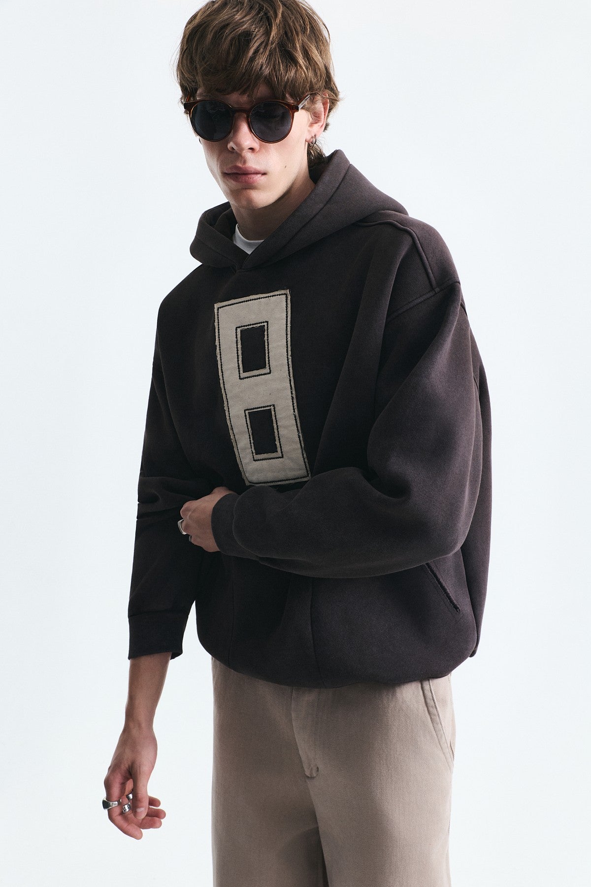 Numara Baskılı Oversize Sweatshirt