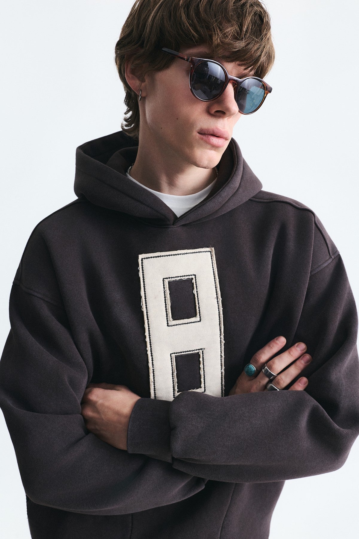 Numara Baskılı Oversize Sweatshirt